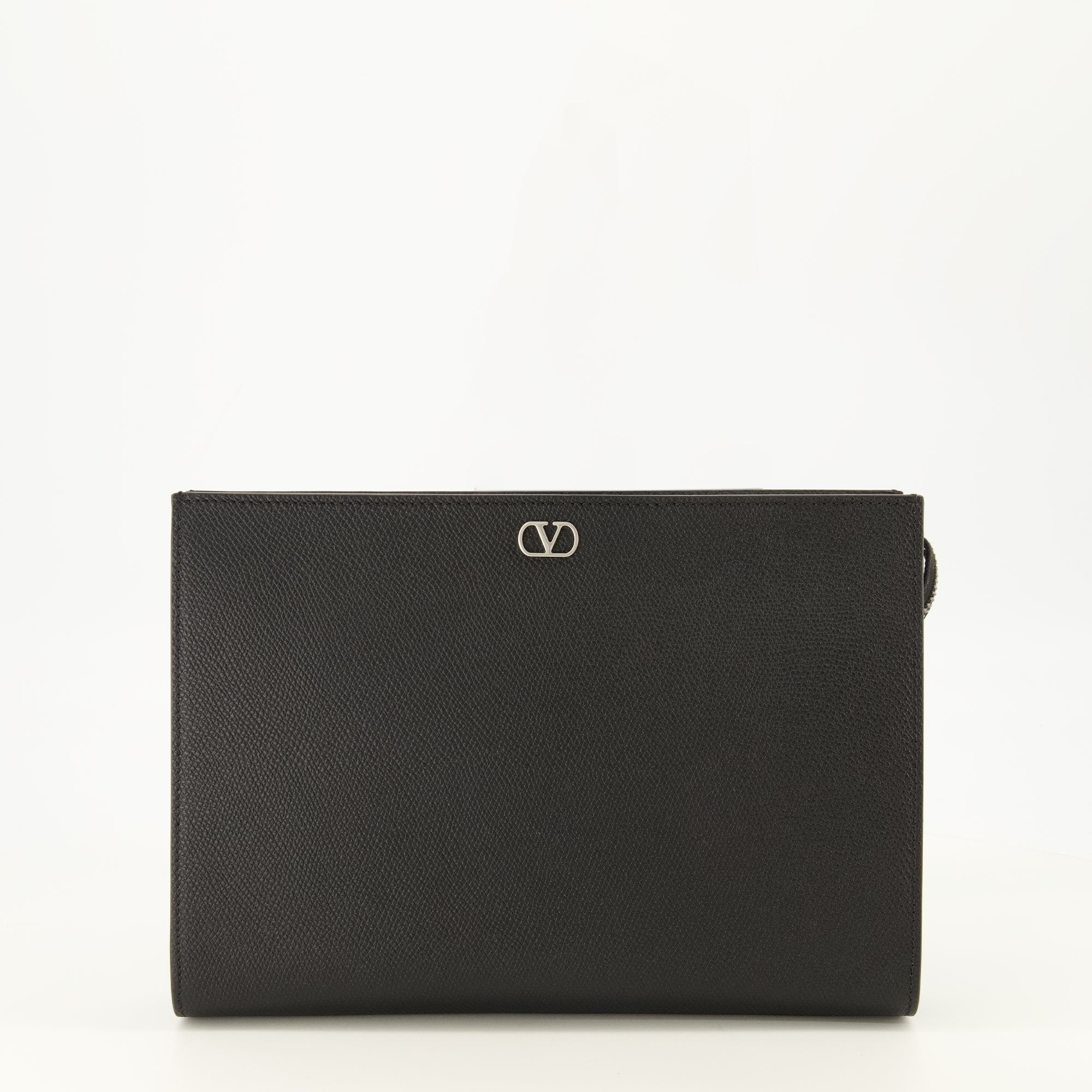 Pochettes Pieza en Cuero Negro VLogo Valentino Garavani Noir Homme