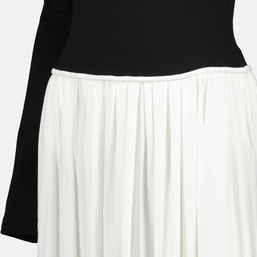 Bild des Khaite Carlotta schwarz-weißen Kleides für Frauen - Frühling-Sommer 2026 - Detaillierte Ansicht 1