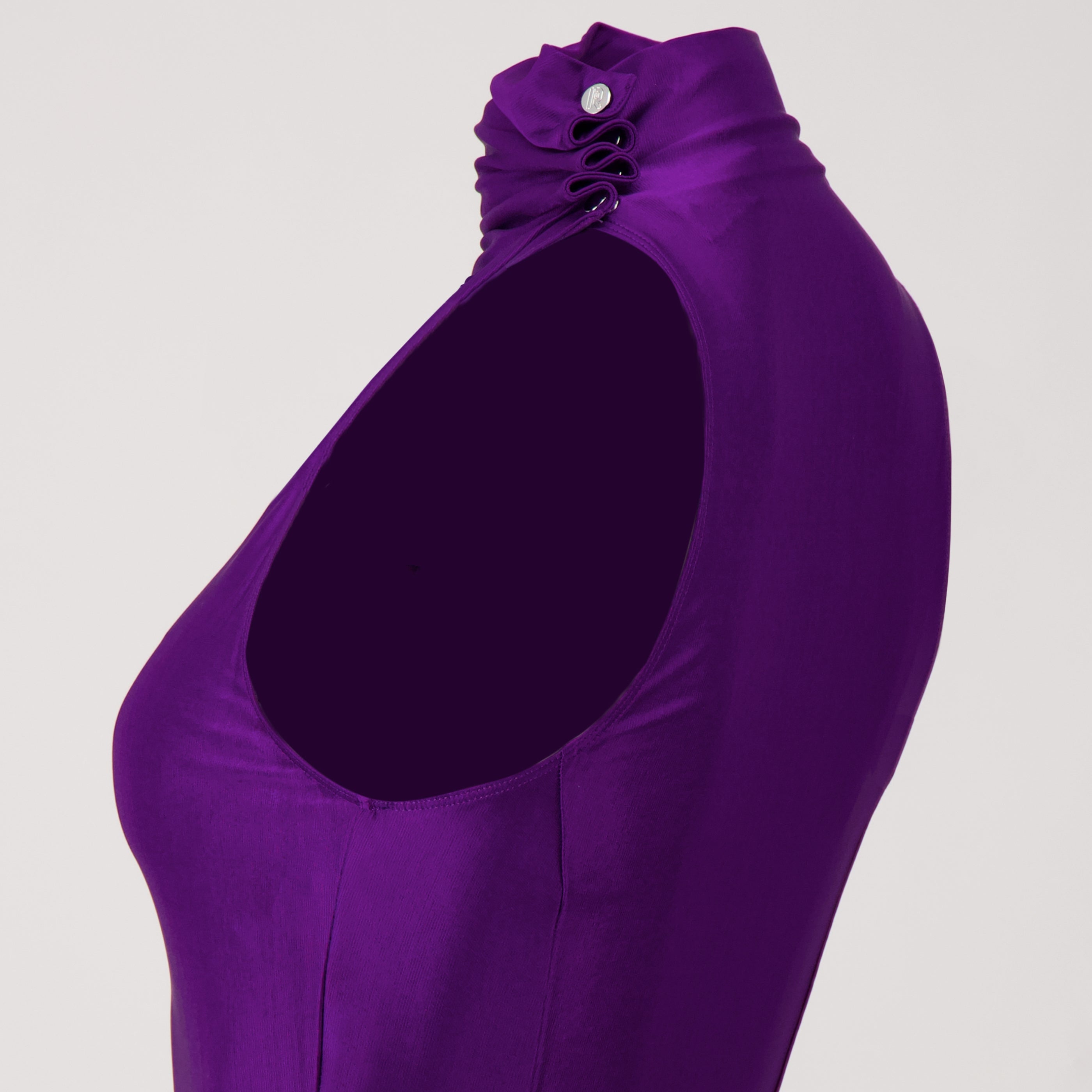 Image de l'article Robe longue en jersey drapée violette de la marque Rabanne pour Femme - Saison Printemps-Été 2026 - Vue détaillée_2