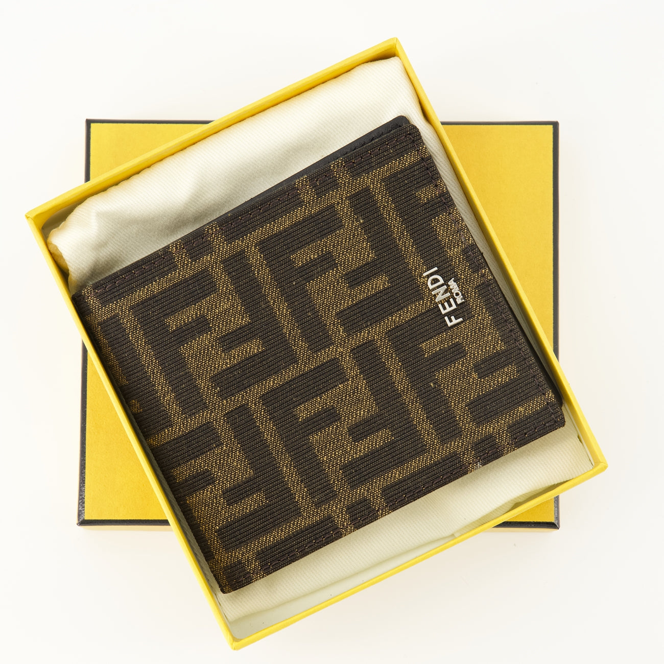 Kleine lederwaren FF Geldbörse Fendi Braun Homme