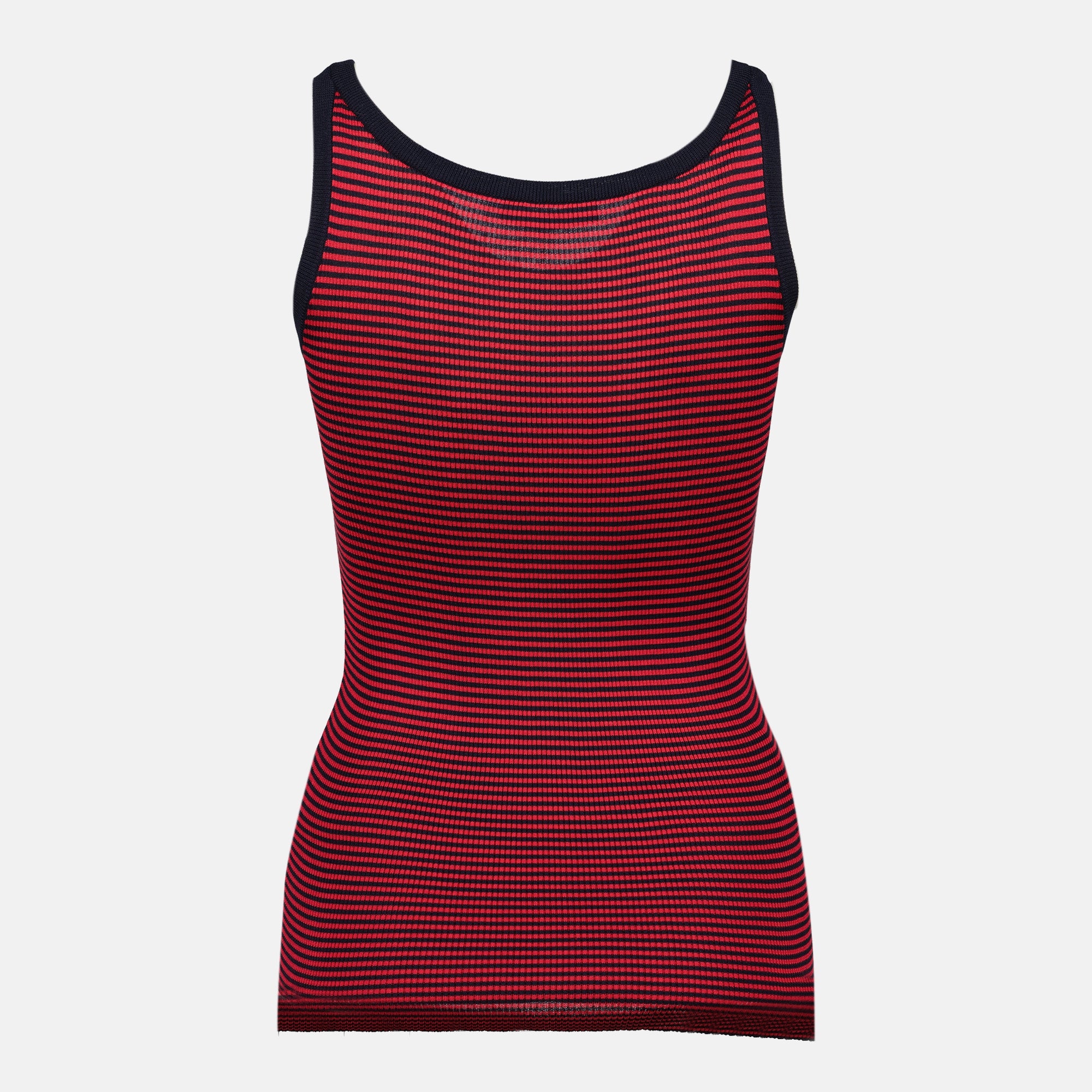 Image of the article Red and Black Striped Tank Top by Prada for Women - Spring-Summer 2026 - Back View