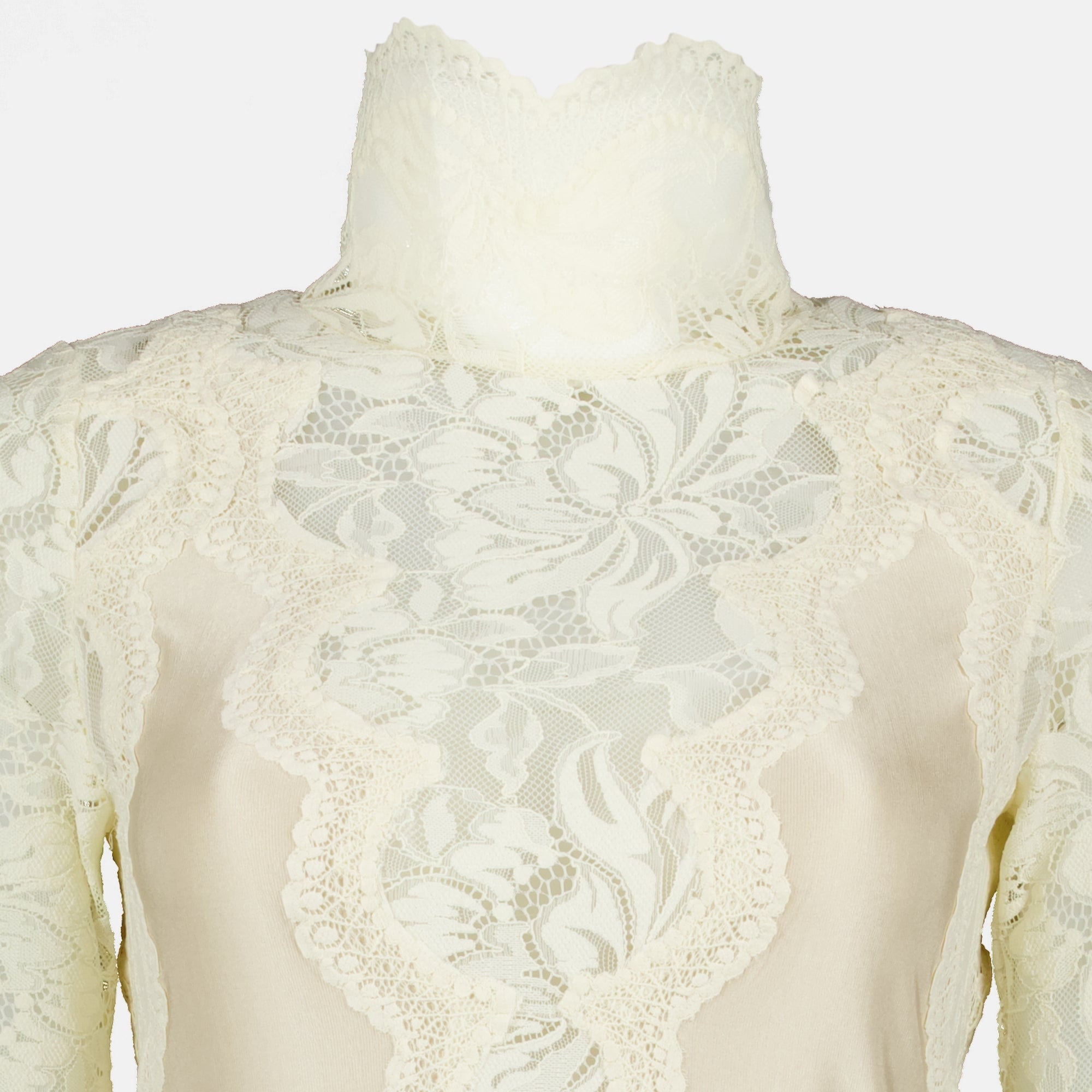 Robes Vestido Largo de Encaje Beige Rabanne Beige Femme