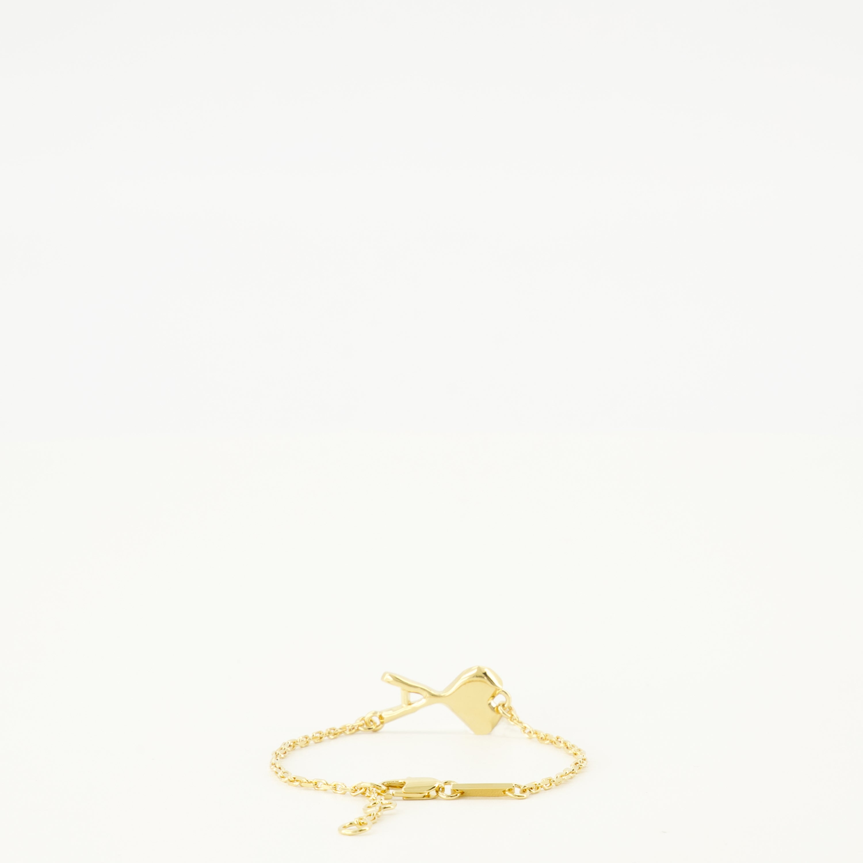 Image of the AMI golden heart bracelet from the brand Ami PARIS for Unisex - Spring-Summer 2026 - Back View