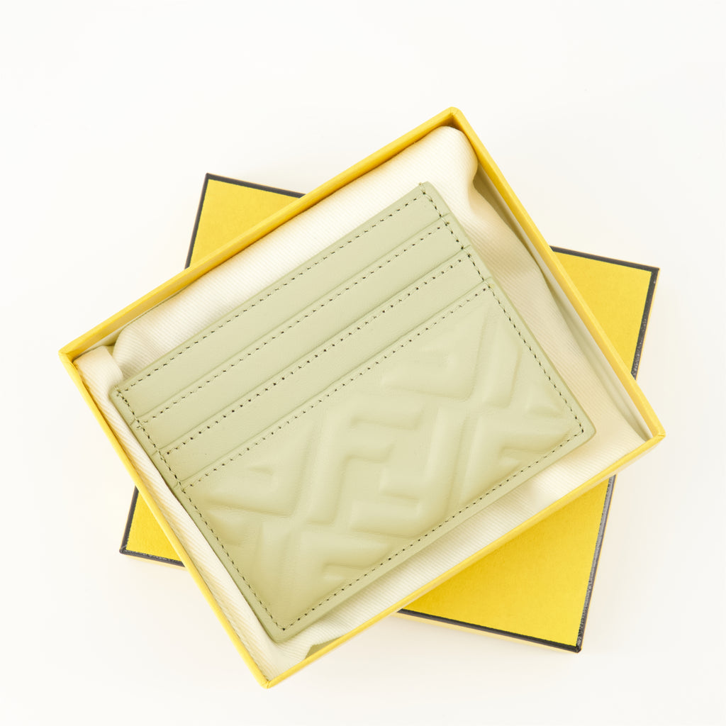 Small leather goods Porte-cartes Baguette Fendi Green Femme