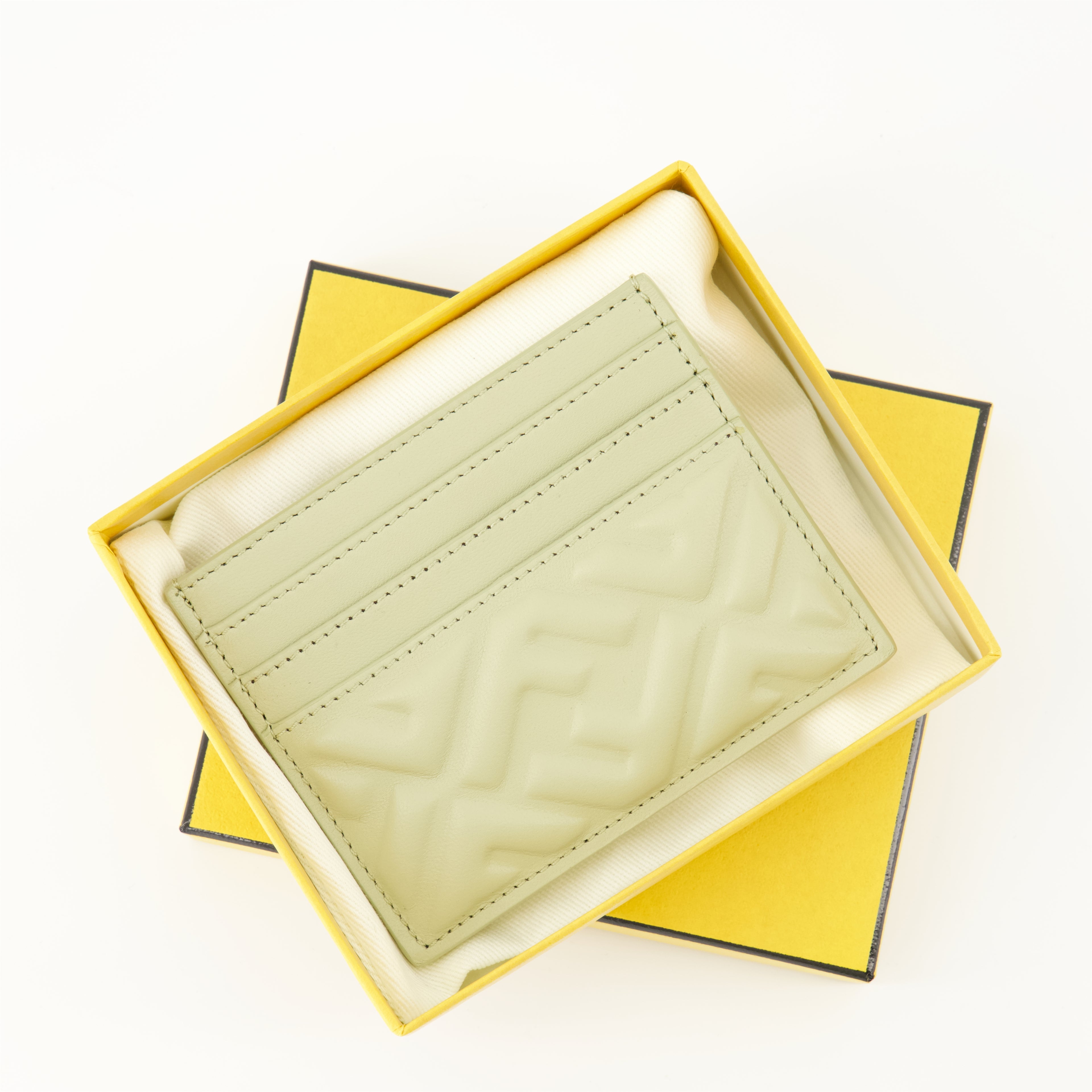 Small leather goods Porte-cartes Baguette Fendi Green Femme