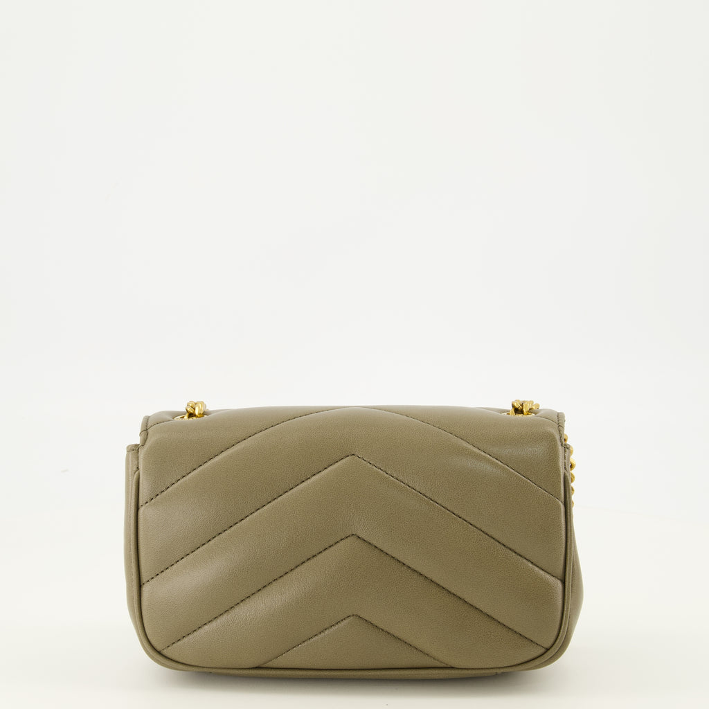 Sacs bandoulière Loulou Mini Bag em Couro Caqui Saint Laurent Kaki Femme