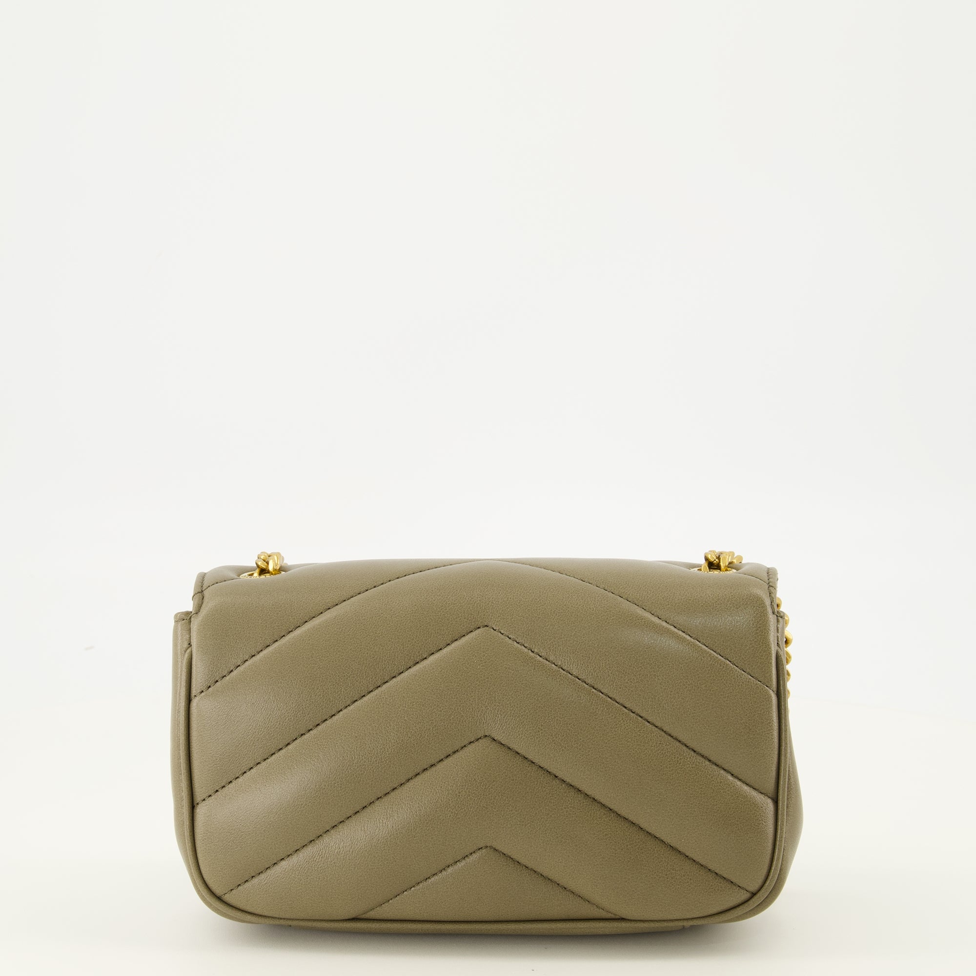 Sacs bandoulière Bolso Mini Loulou en Cuero Caqui Saint Laurent Kaki Femme