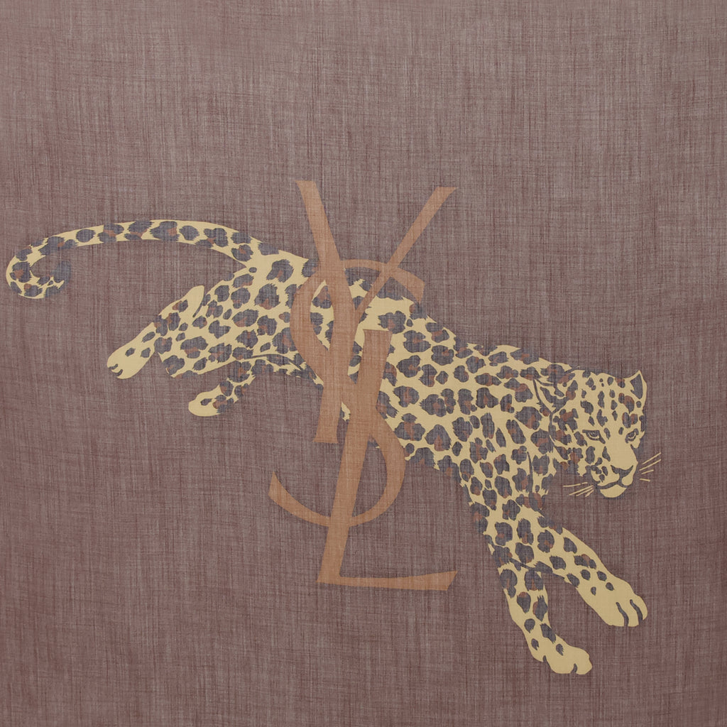 サン・ローランの女性用ブラウンウールツイルカサンドルスクエアの画像 - 2026年春夏コレクション - 詳細ビュー_3