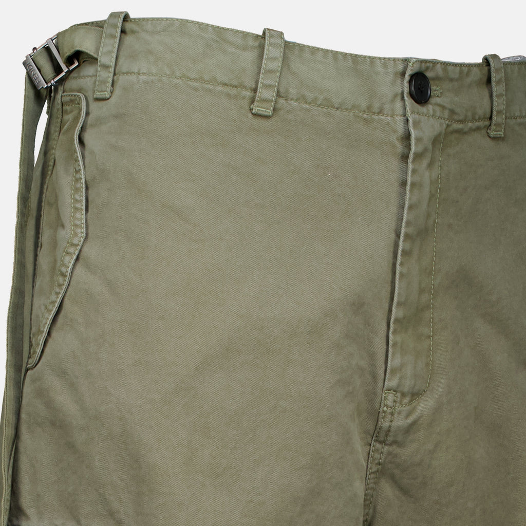 Pantalons 카키 드릴 카고 팬츠 Fendi Vert Homme