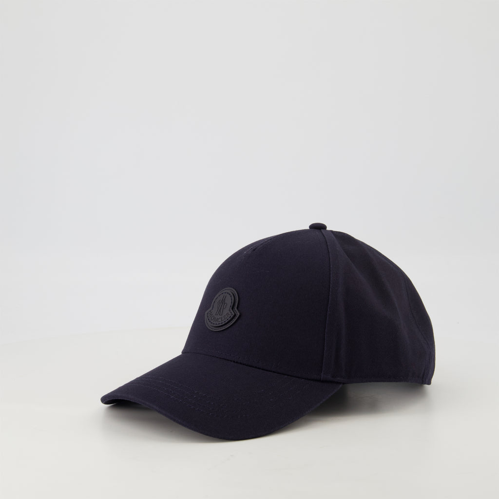 Cappelli, berretti e beanie Cappello in Pelle con Logo Moncler Blu scuro Homme