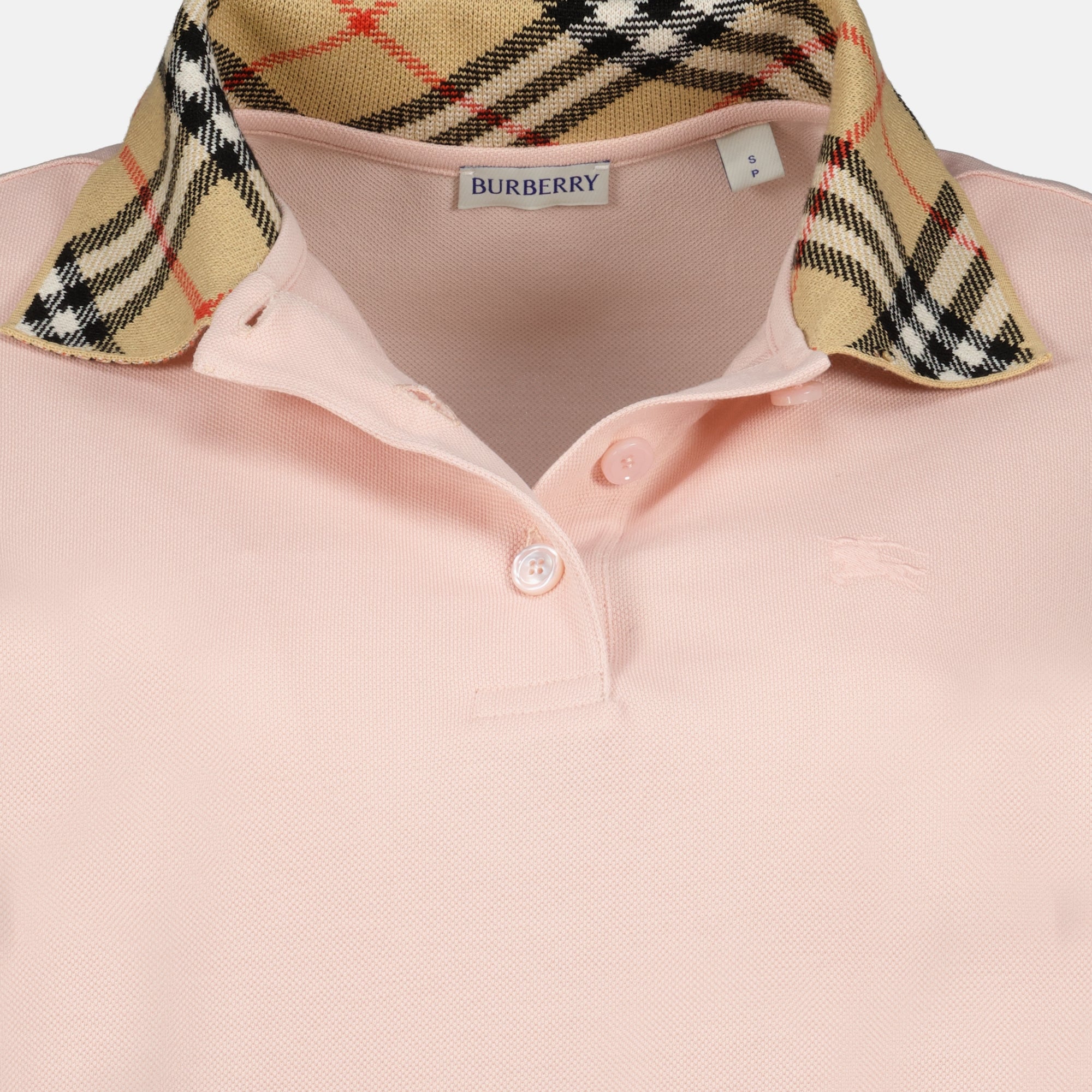 Image of the Burberry Women's Pink Check Polo Dress - Spring-Summer 2026 - Detailed View_2