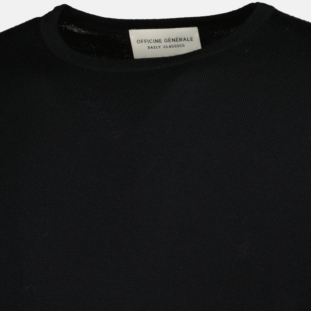 Maille Pull en laine noir Officine Générale Noir Unisexe