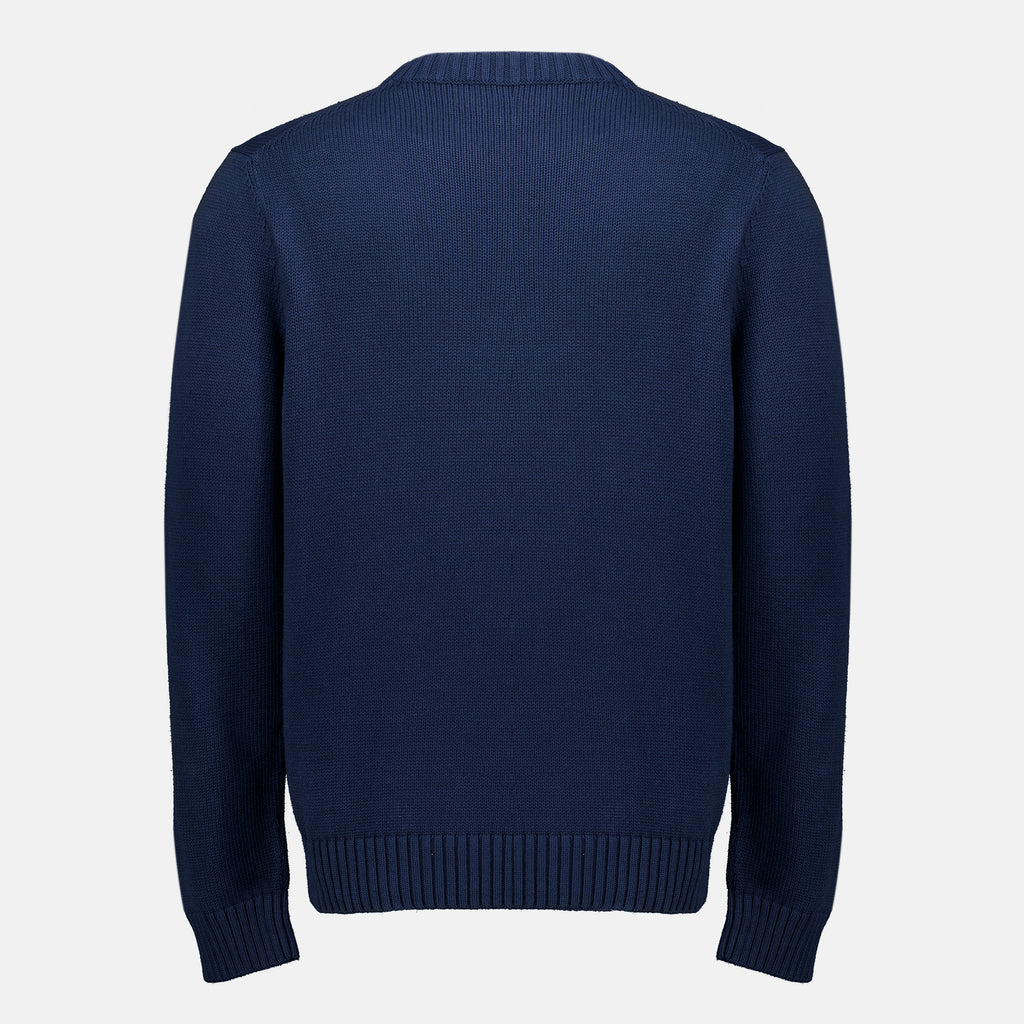 Maille Navy Blue Cotton Sweater Prada Bleu foncé Homme