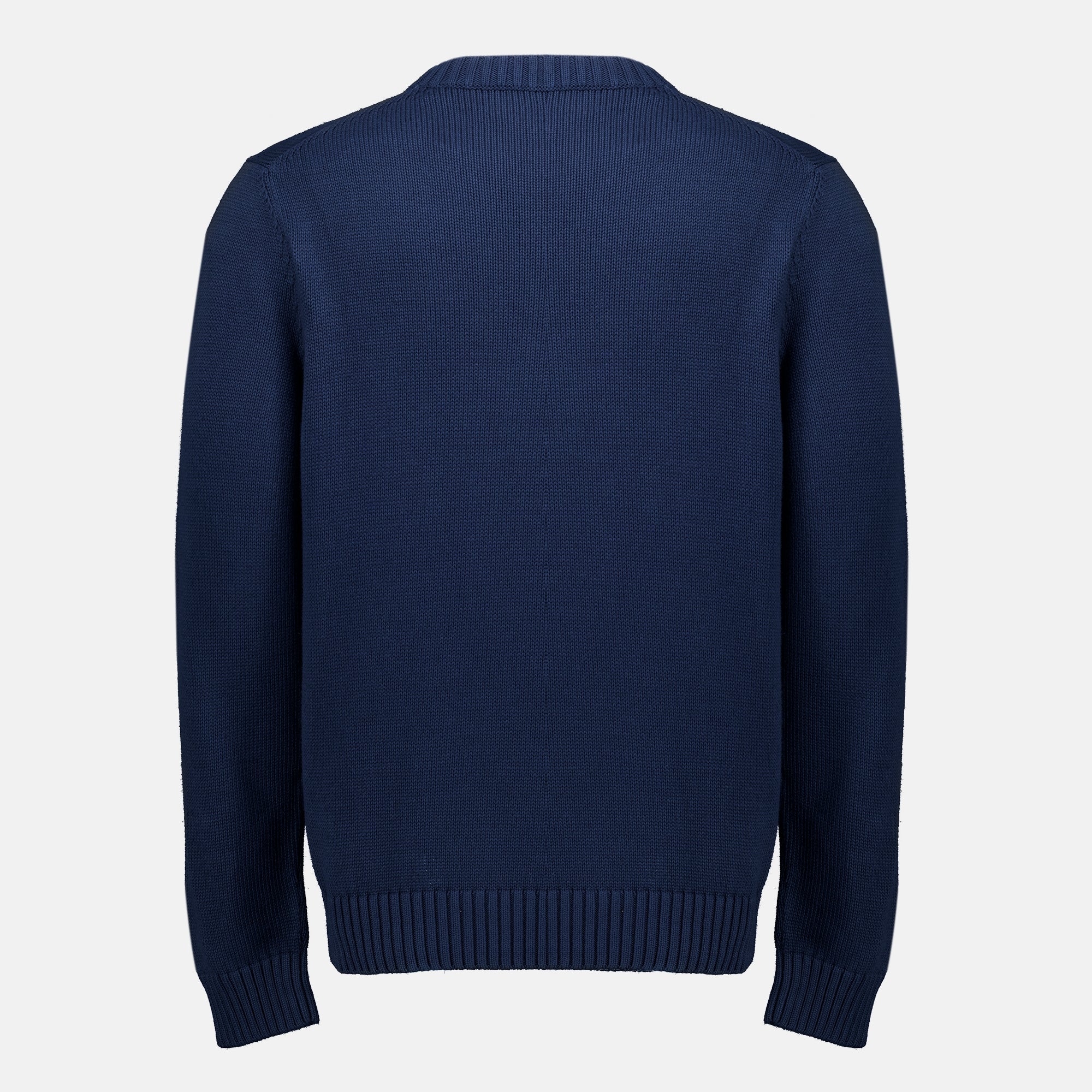 Maille Navy Blue Cotton Sweater Prada Bleu foncé Homme