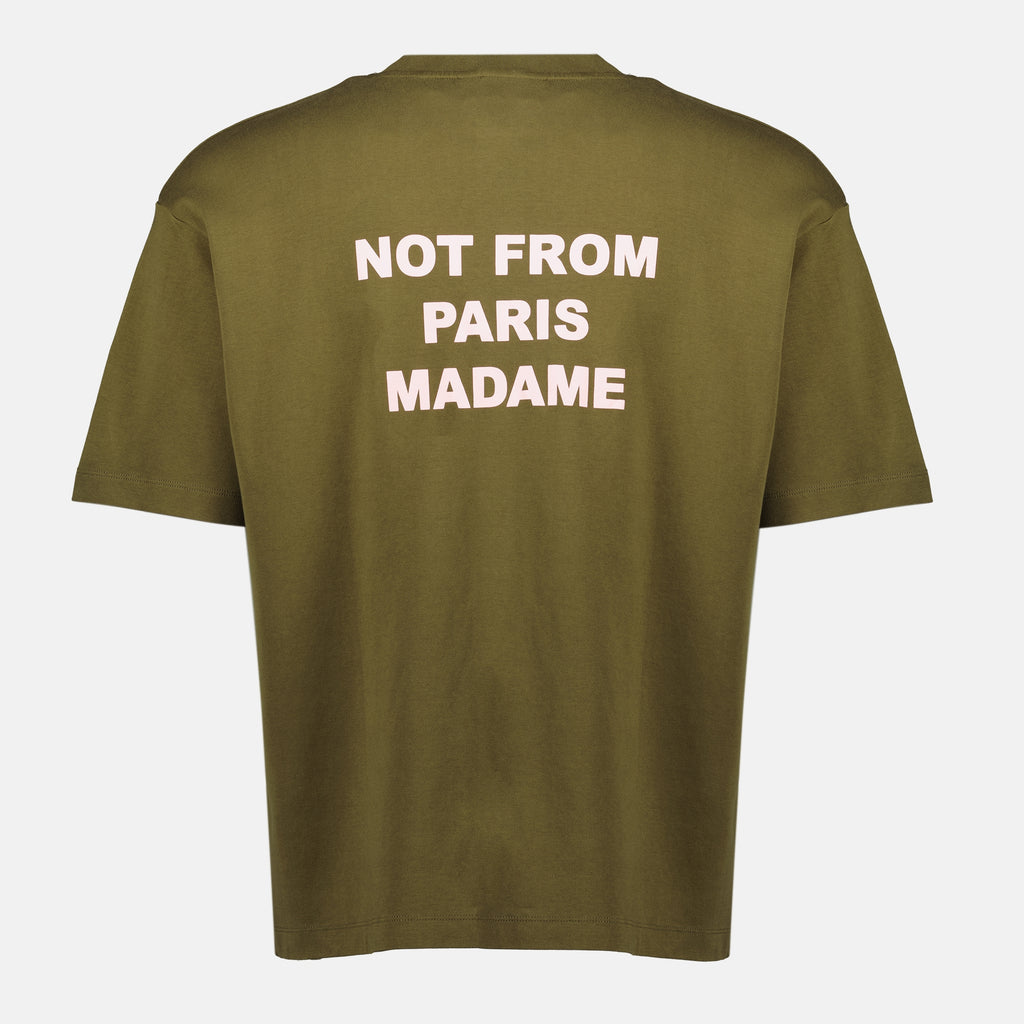 Bild des Drole De Monsieur Marke Khaki Slogan T-Shirts für Männer - Herbst-Winter 2025 - Rückansicht