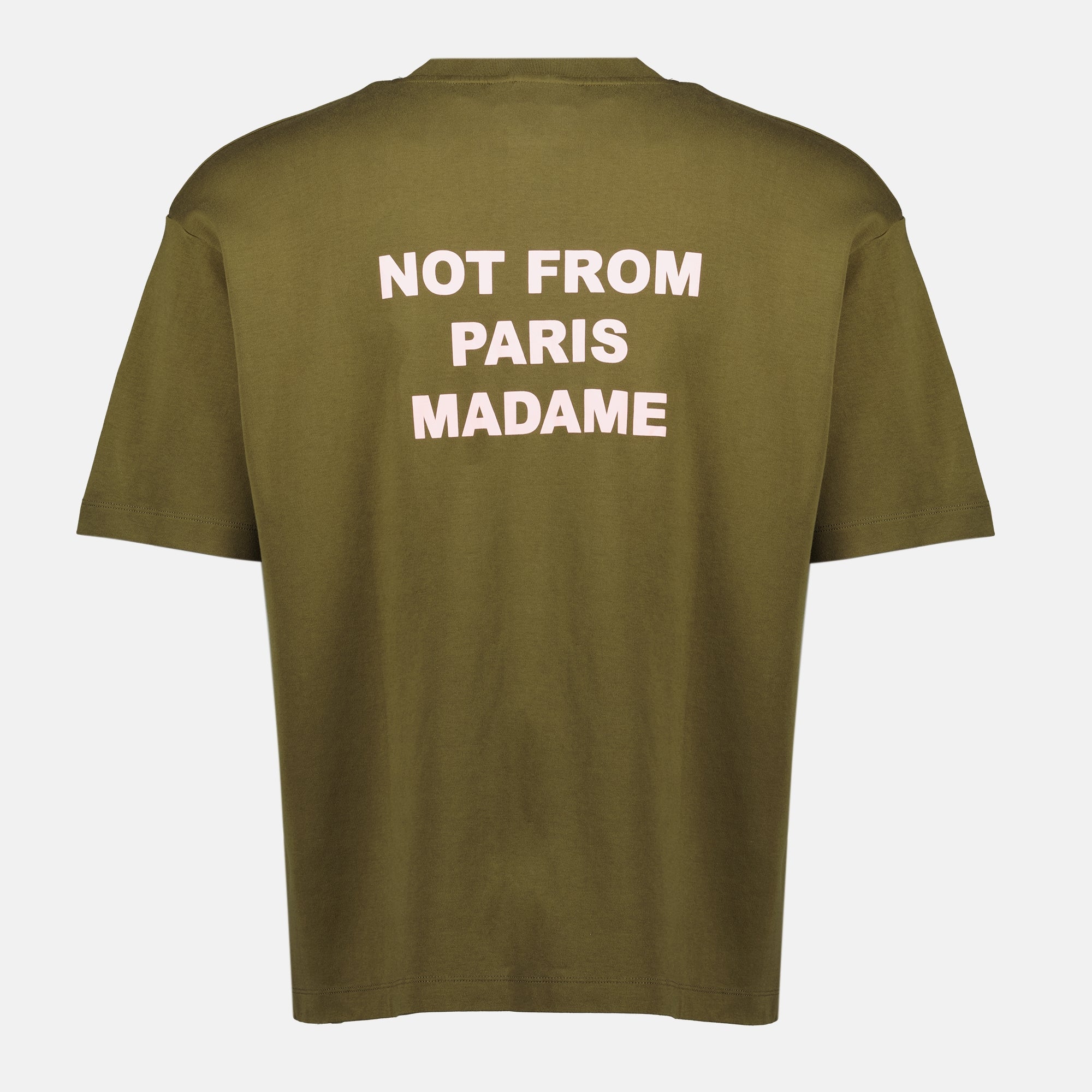 Bild des Drole De Monsieur Marke Khaki Slogan T-Shirts für Männer - Herbst-Winter 2025 - Rückansicht