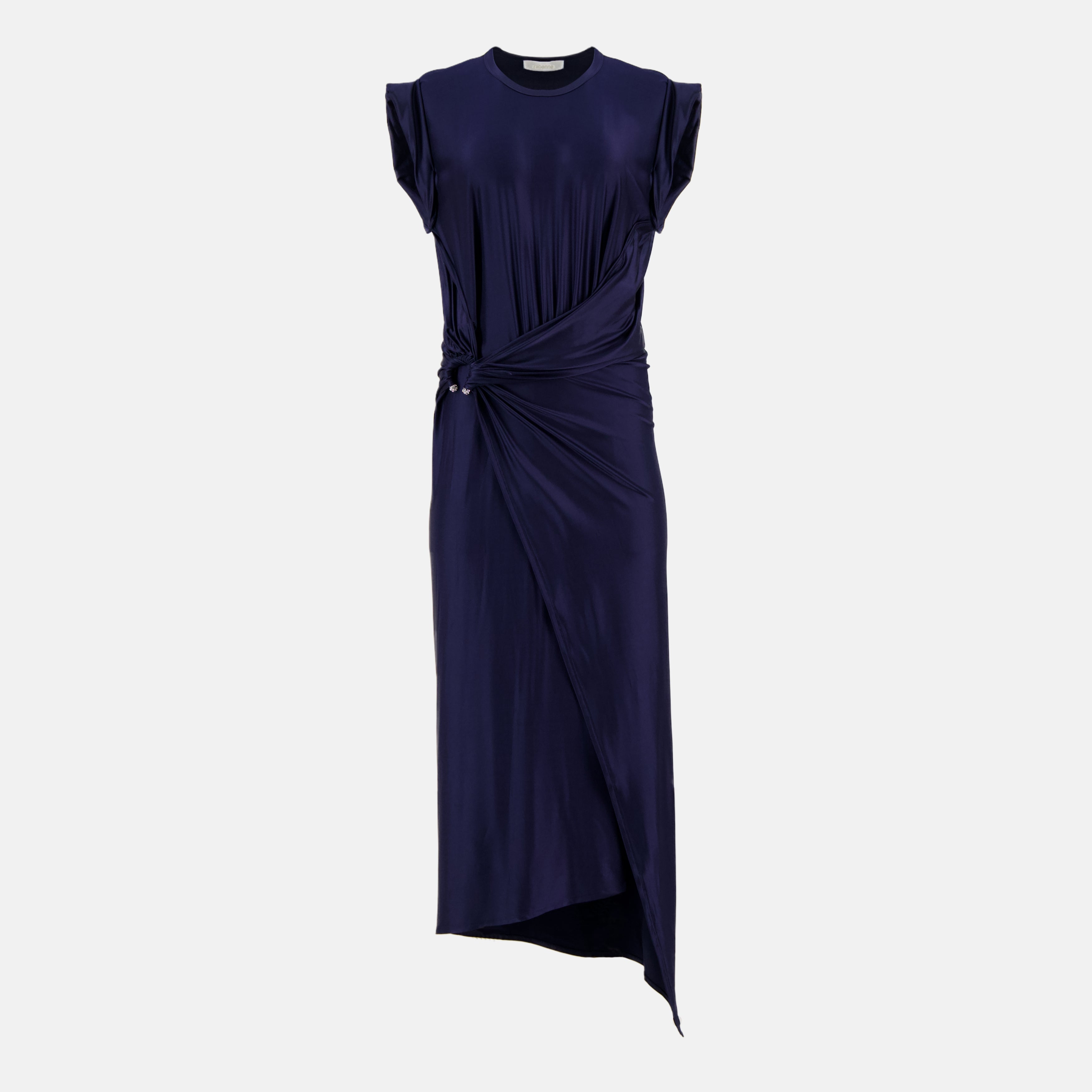 Image de l'article Robe midi percing en jersey bleu marine de la marque Rabanne pour Femme - Saison Printemps-Été 2026 - Vue de Face