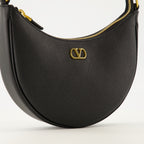 Sacs à main et épaule Mini Hobo Bag aus schwarzem Leder Valentino Garavani Noir Femme
