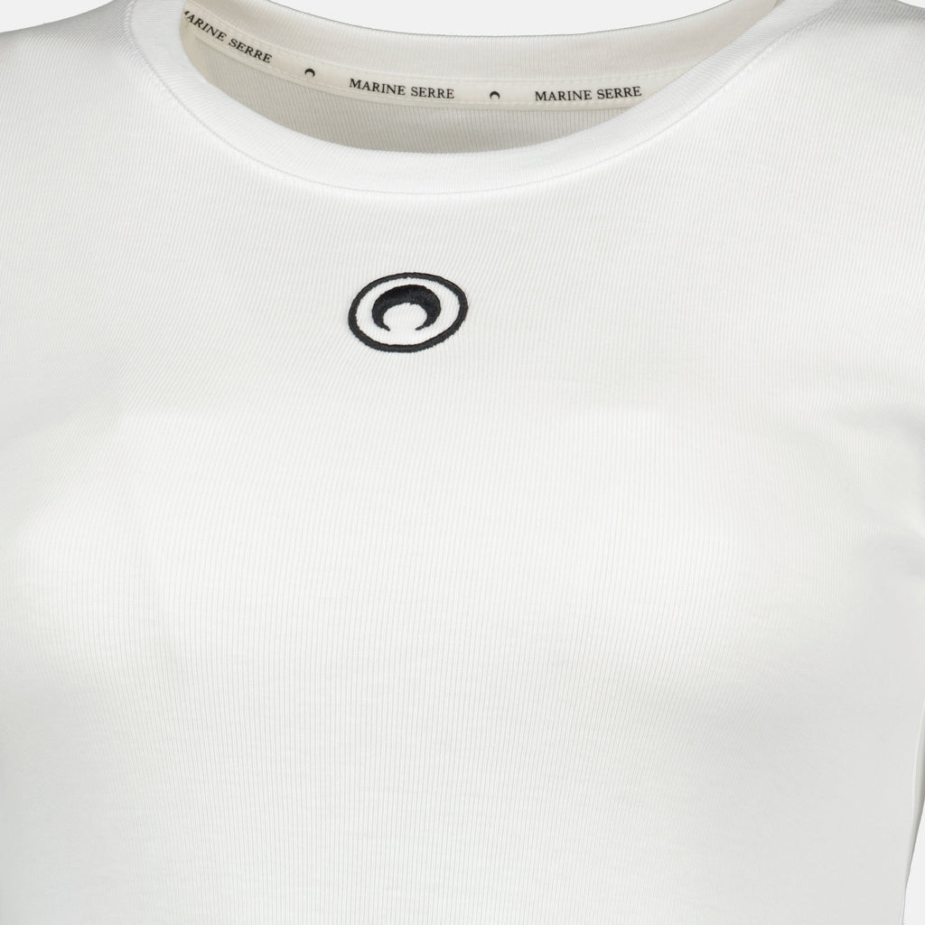 Image de l'article T-shirt Moon blanc de la marque Marine Serre pour Femme - Saison Automne-Hiver 2025 - Vue détaillée_1