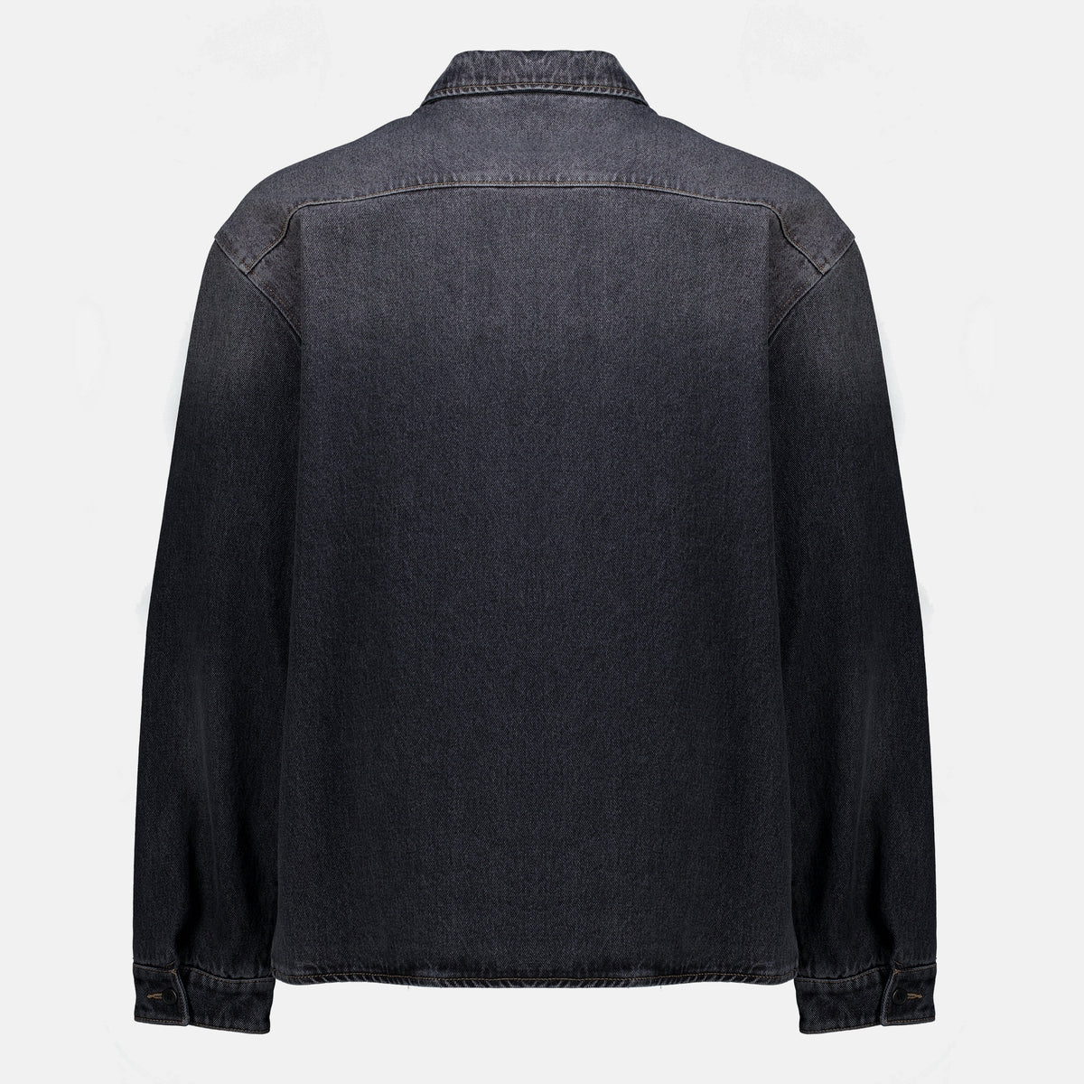 Chemises Schwarzes Denim-Hemd Prada Noir Homme
