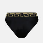 ビーチウェア メデューサ・グレカ ビキニボトム Versace 黒 Femme