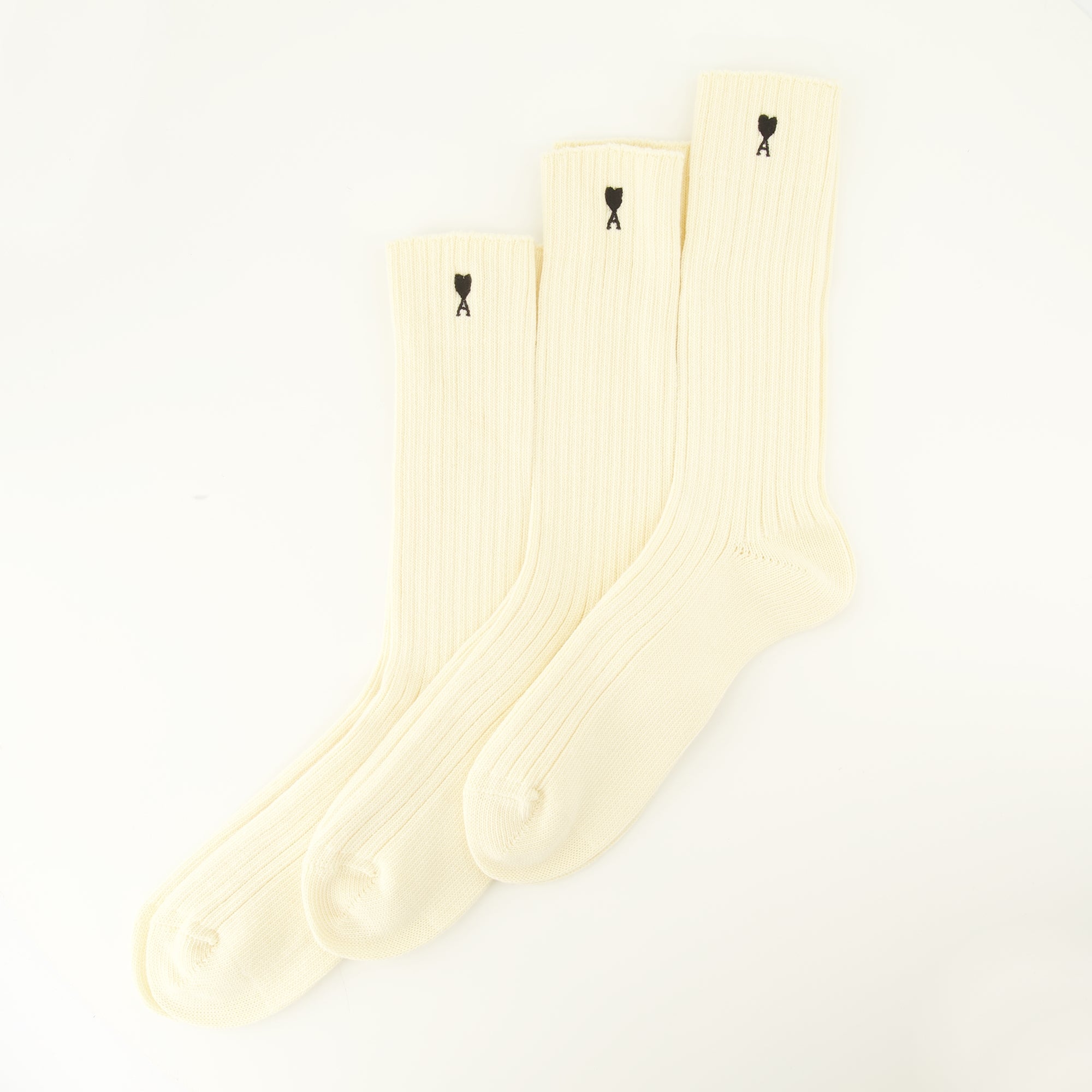 Sous-vêtements et homewear Set of 3 AMI Heart Socks in Beige Cotton Ami PARIS Beige Unisexe
