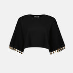 T-Shirts Kurzer Strickpullover Rabanne Schwarz Femme