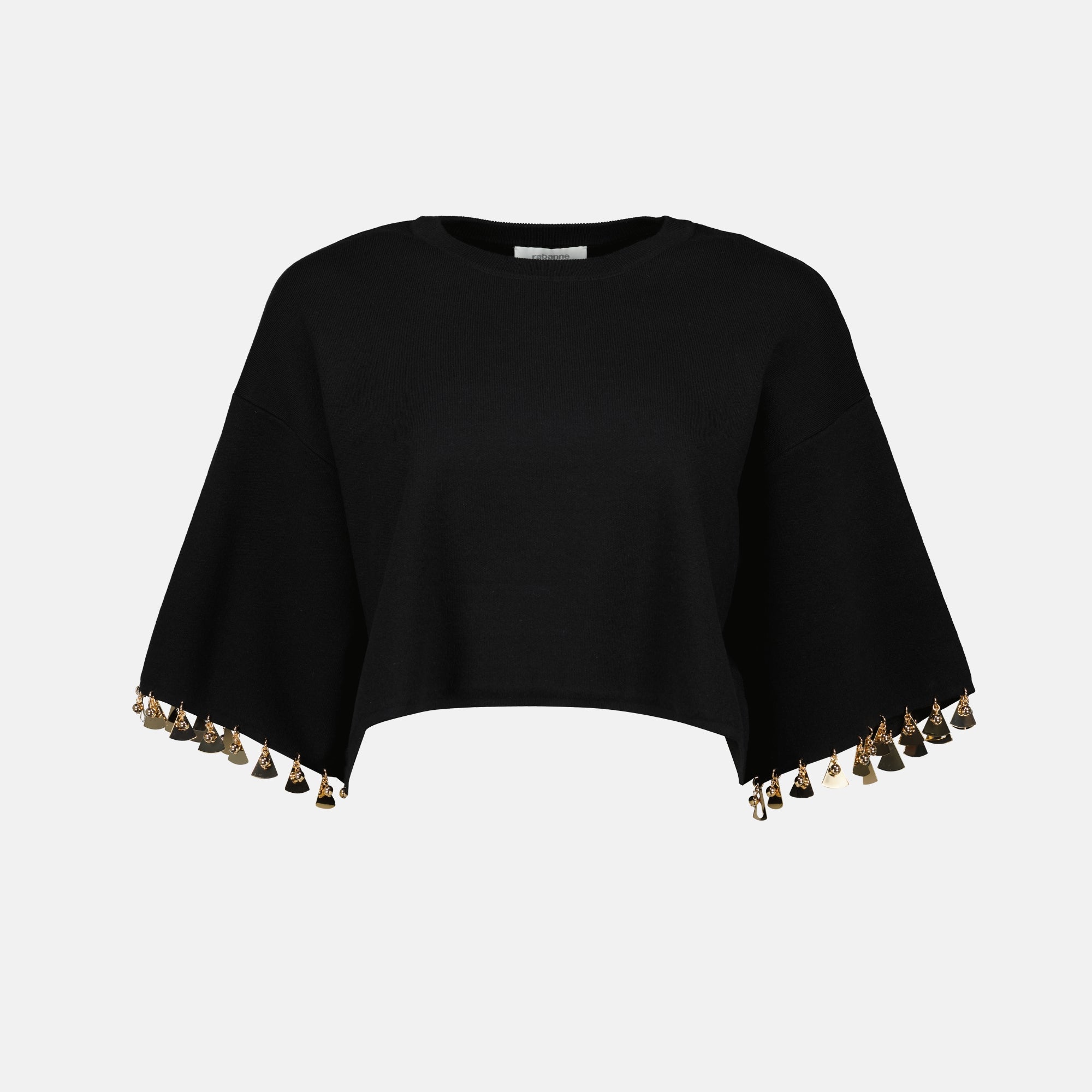 T-shirts Pull court en maille Rabanne Noir Femme