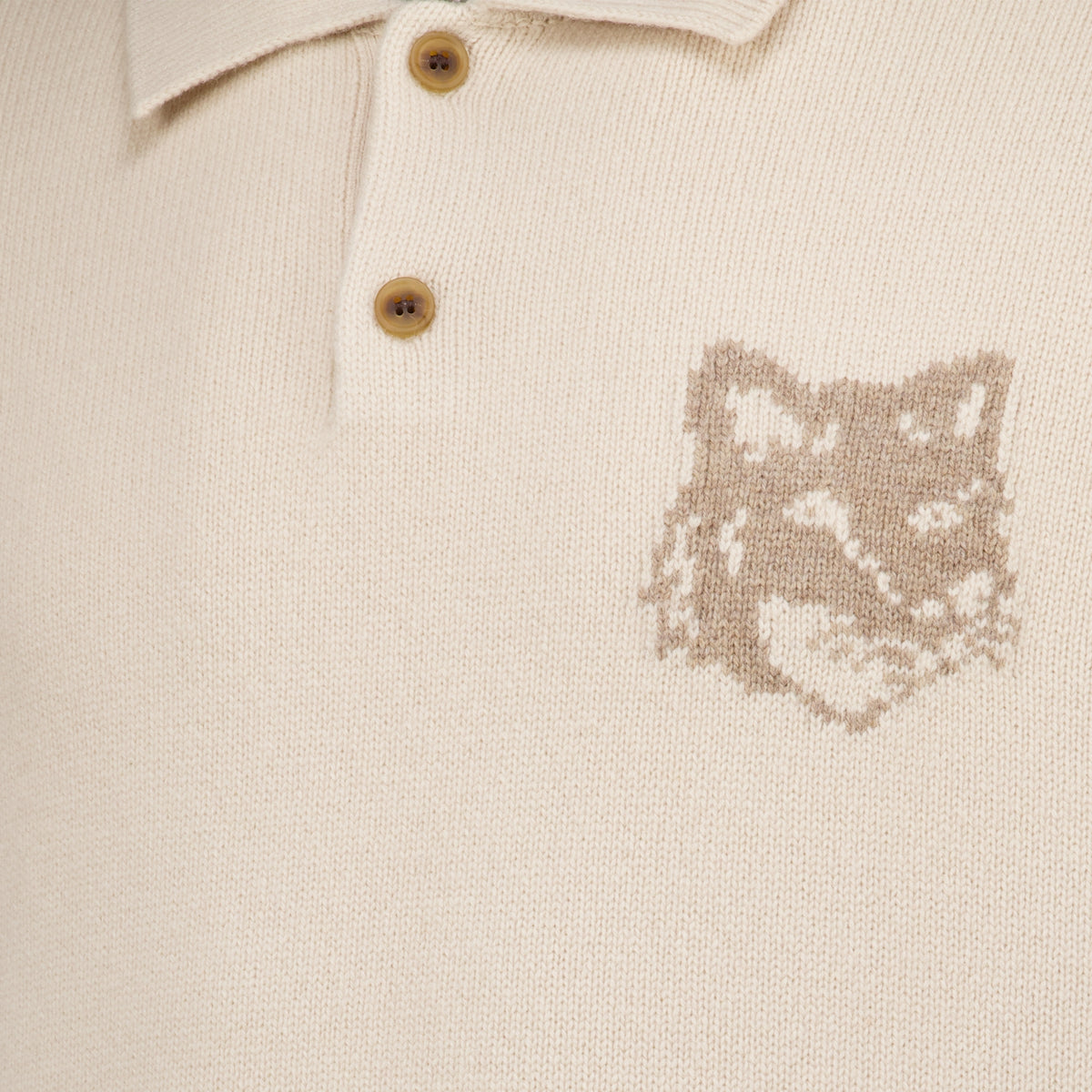 Polos Pull polo en laine beige Maison Kitsune Beige Homme