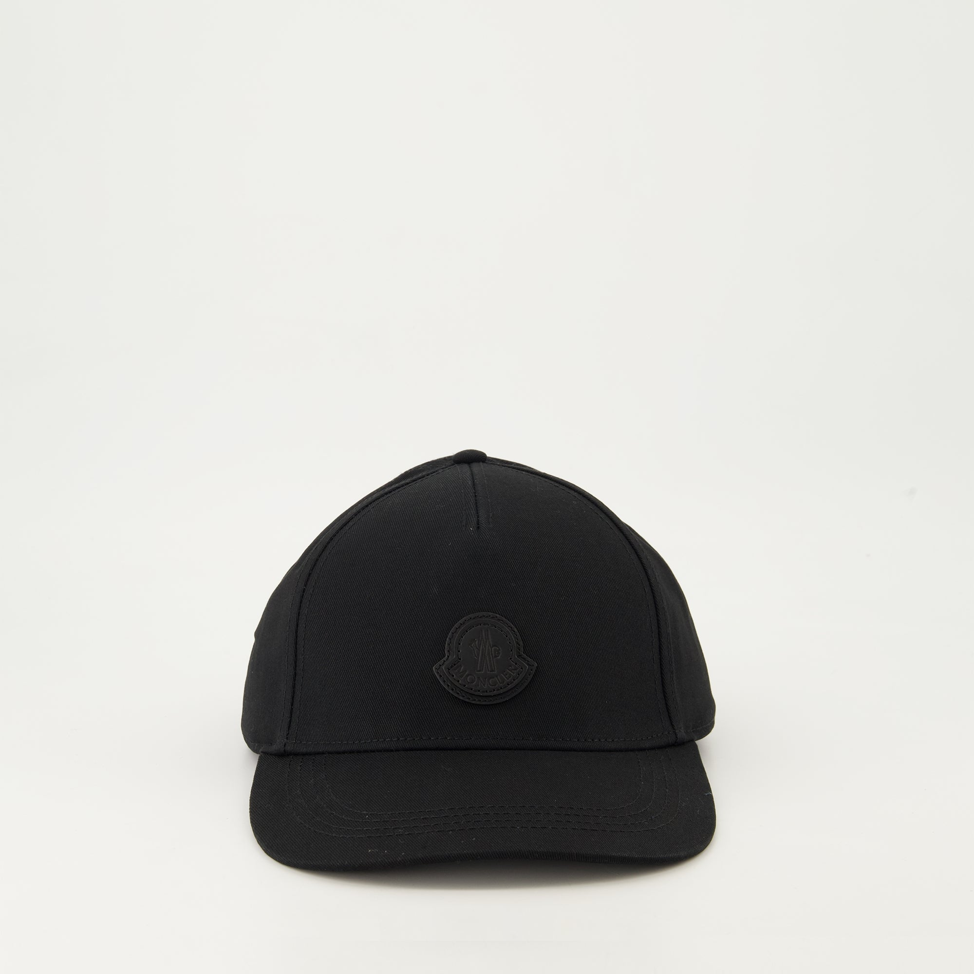 Chapéus, bonés e gorros Boné de Couro com Logo Moncler Preto Homme