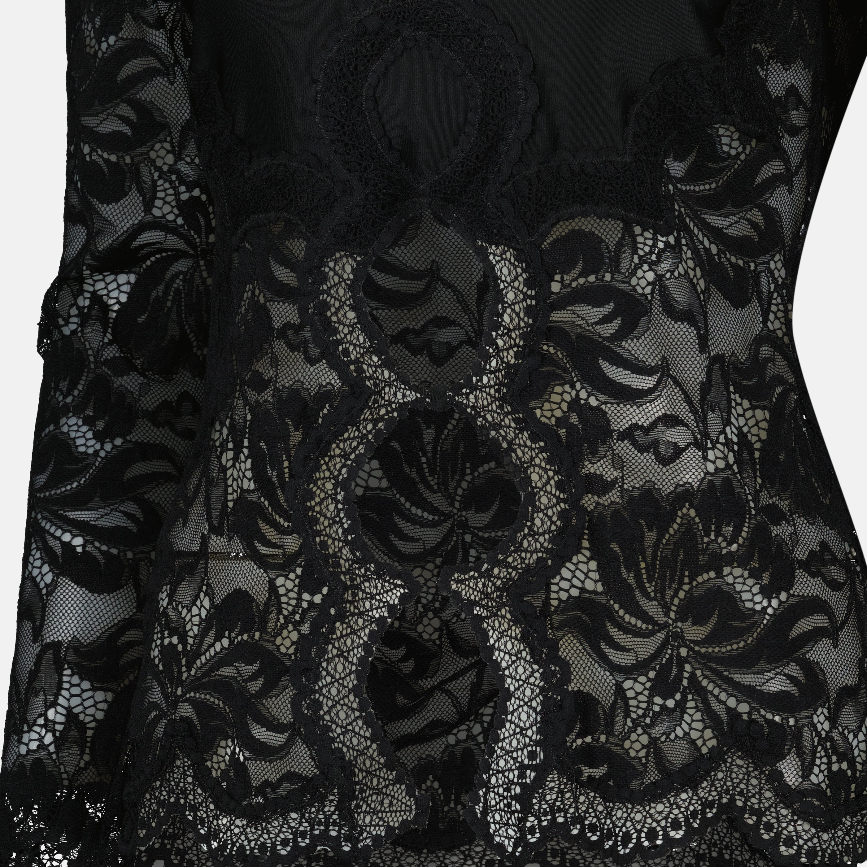 Image de l'article Top en dentelle et jersey noir de la marque Rabanne pour Femme - Saison Printemps-Été 2026 - Vue détaillée_1