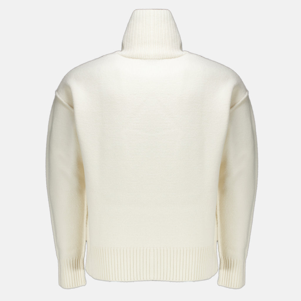 Maille Pull col roulé AMI de coeur blanc Ami PARIS Blanc Unisexe