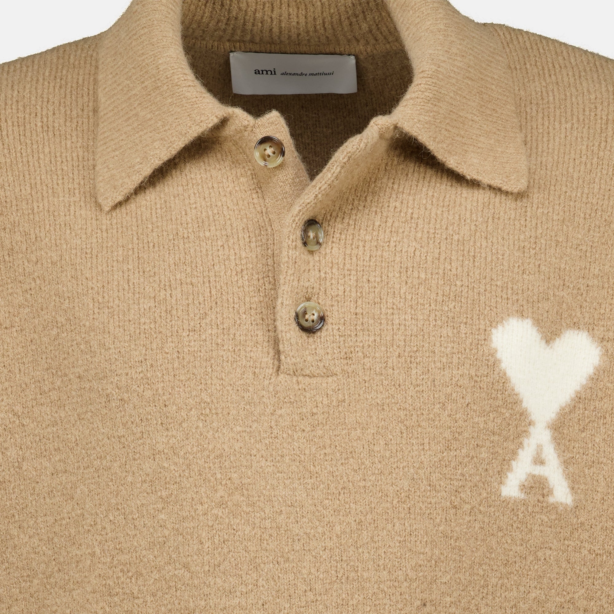 Polos Beige Alpaca Sweater Ami PARIS Beige Unisexe