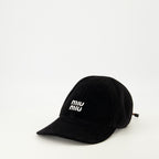 Imagen del artículo Gorra de Terciopelo Negro de Miu Miu para Mujer - Temporada Primavera-Verano 2026 - Vista Trasera