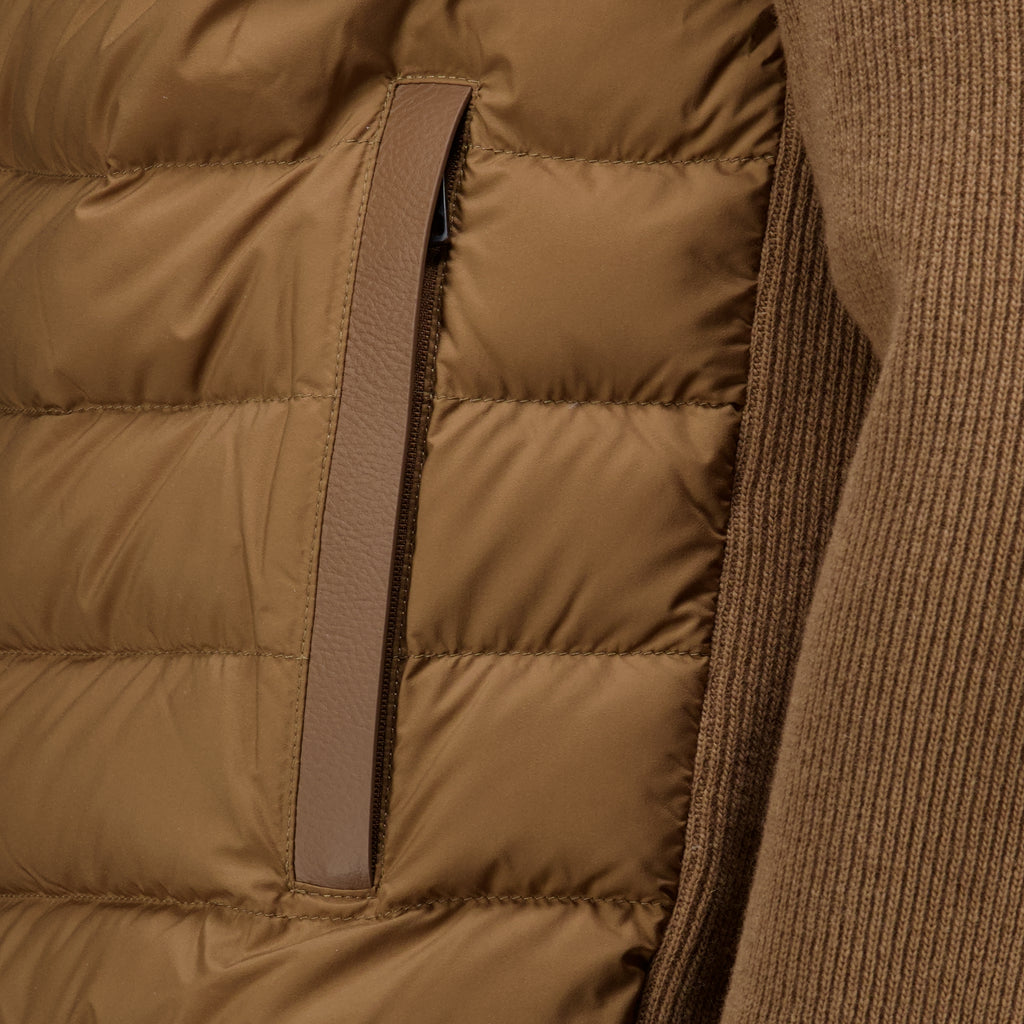 Vestes Cardigan zippé matelassé marron Moncler Marron Homme
