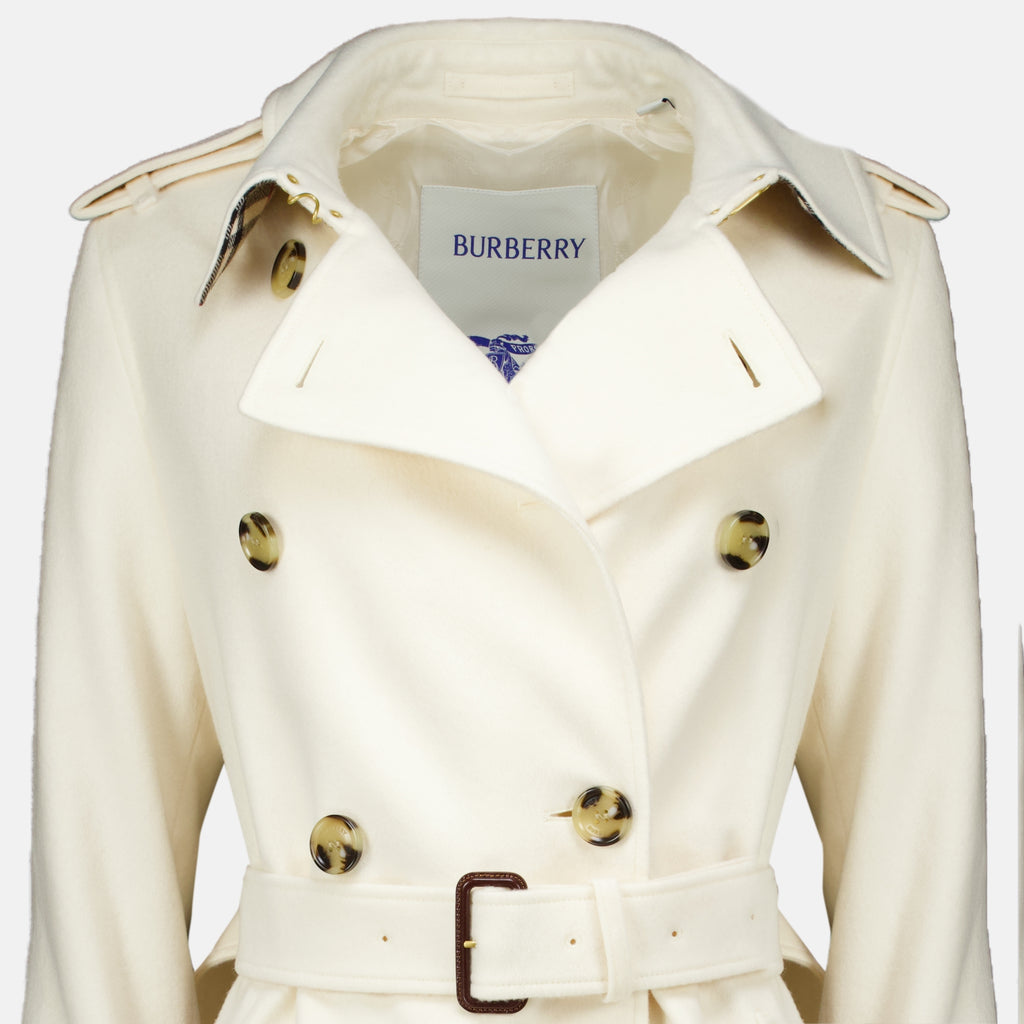 Manteaux 켄싱턴 화이트 트렌치 코트 Burberry Blanc Femme