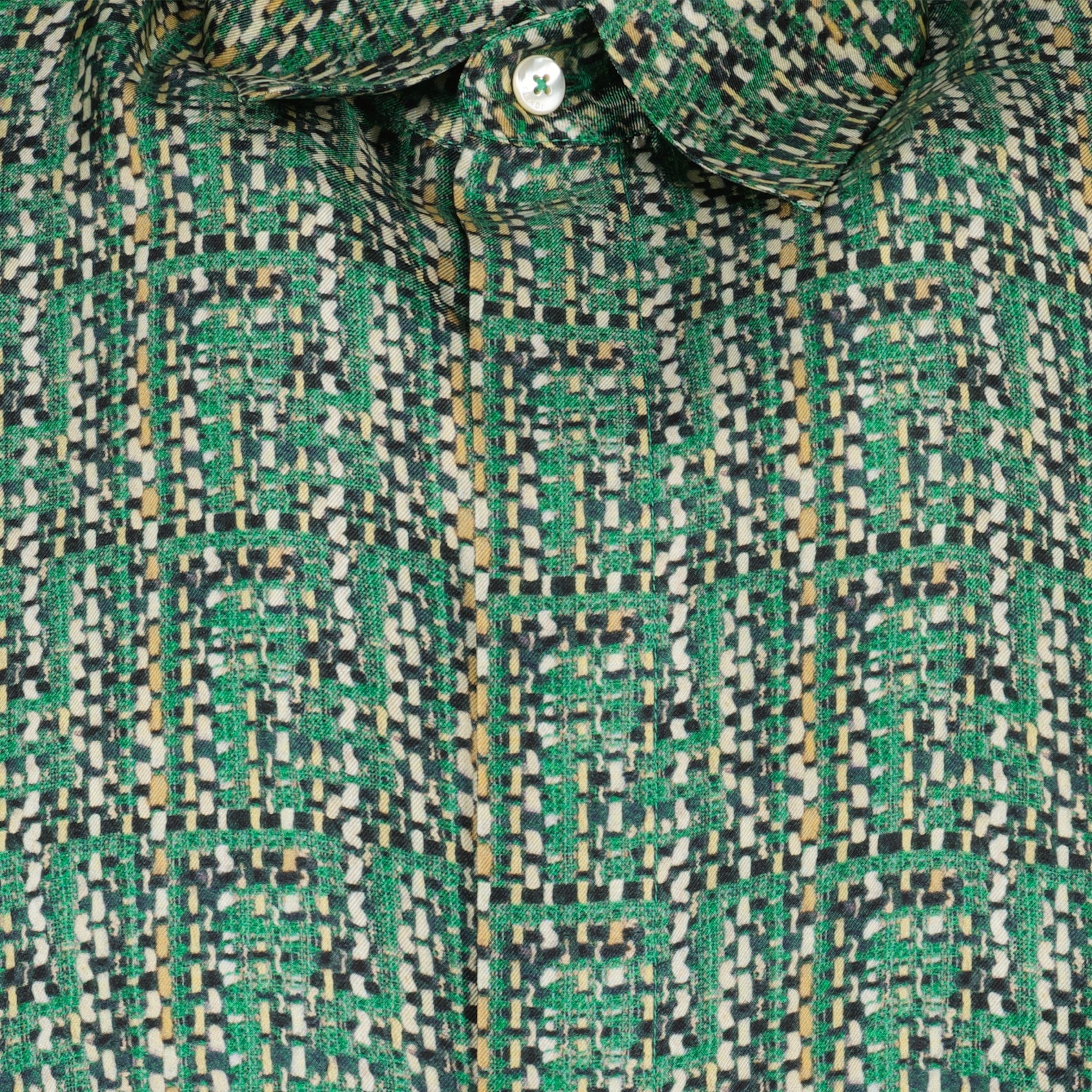 Chemises Chemise FF en soie Fendi Vert Homme