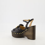 플랫폼 슈즈 VLogo 웨지 샌들 Valentino Garavani 검은색 Femme