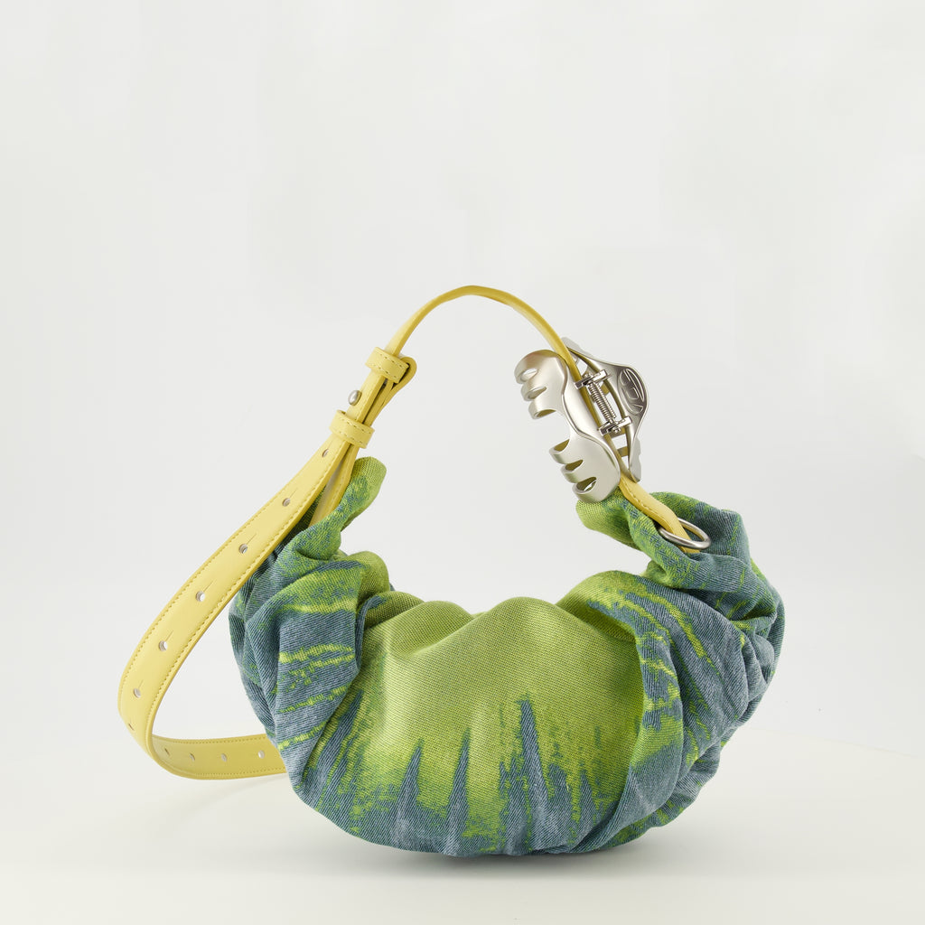 Image de l'article Sac Grab-D Hobo en denim satiné vert de la marque Diesel pour Femme - Saison Printemps-Été 2026 - Vue de Dos