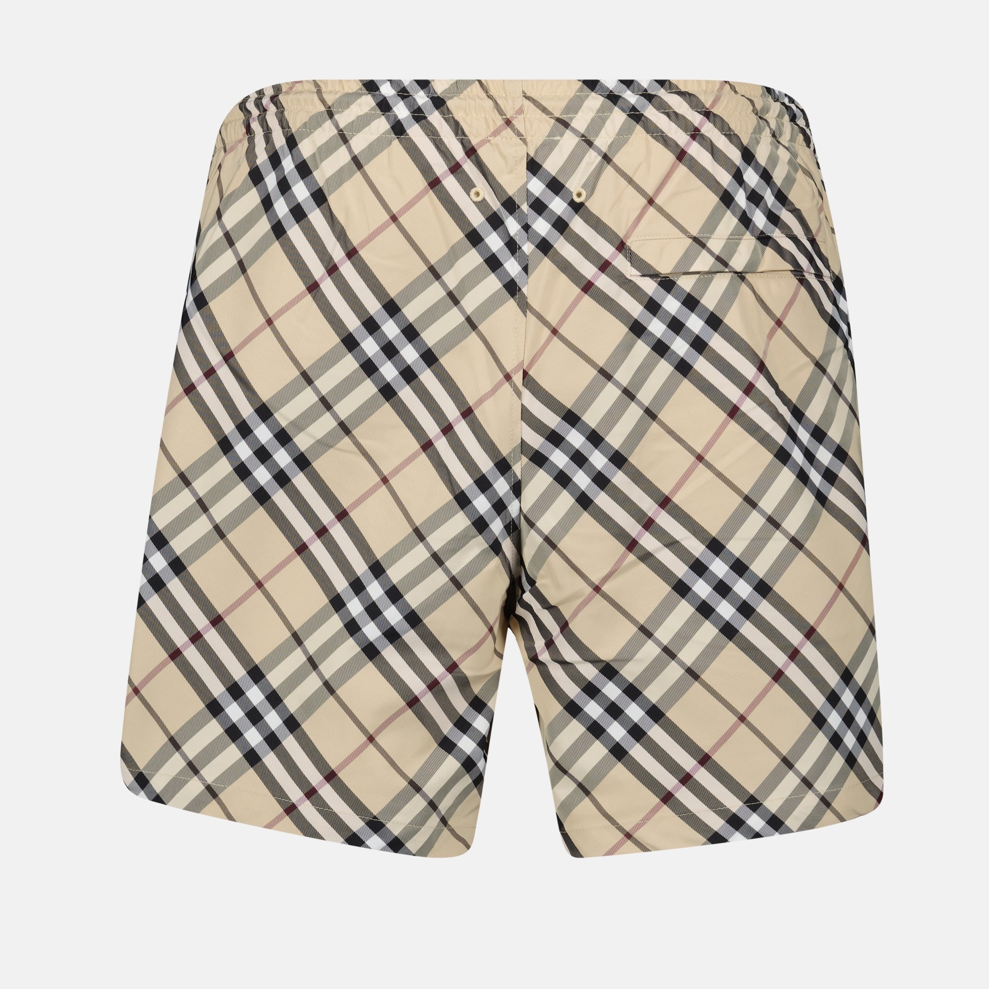 Beachwear Checked Swim Shorts Burberry Beige Homme
