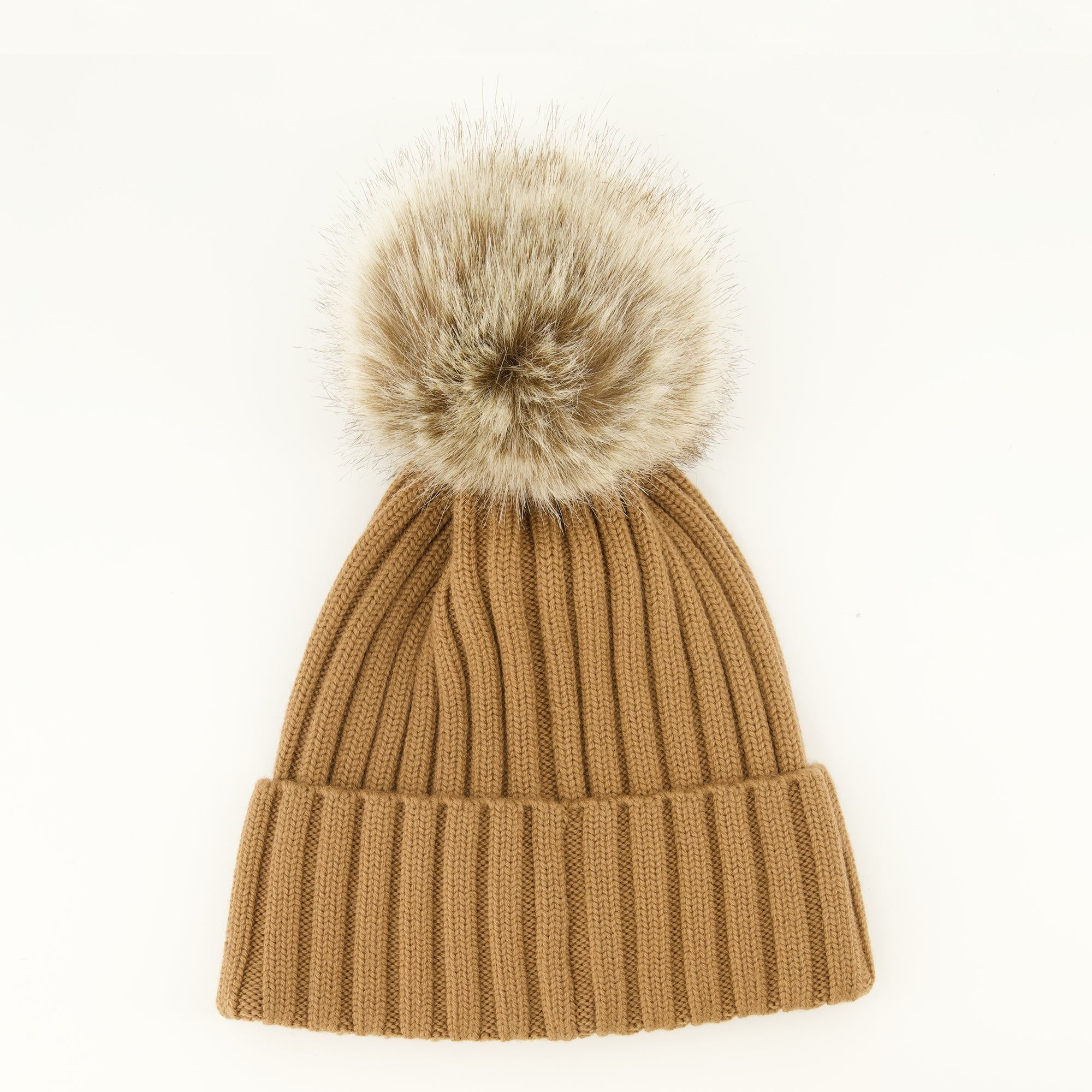 Chapeaux, casquettes et bonnets ポンポン付きブラウンウールハット Moncler Marron Femme