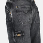 Pantalones Jeans Cargo Gris Versace Negro Homme