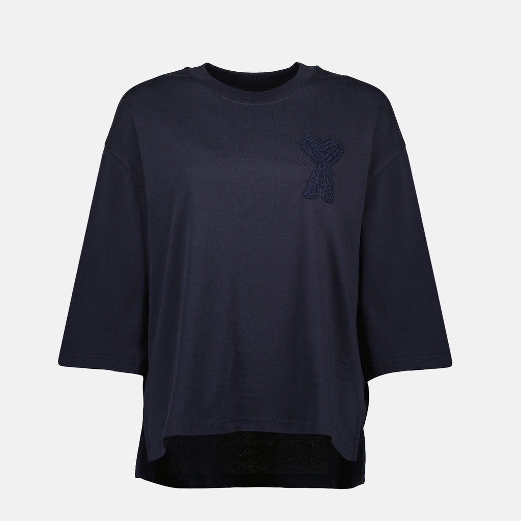 T-shirts Woven Ami de Coeur T-shirt Ami PARIS Dark blue Femme