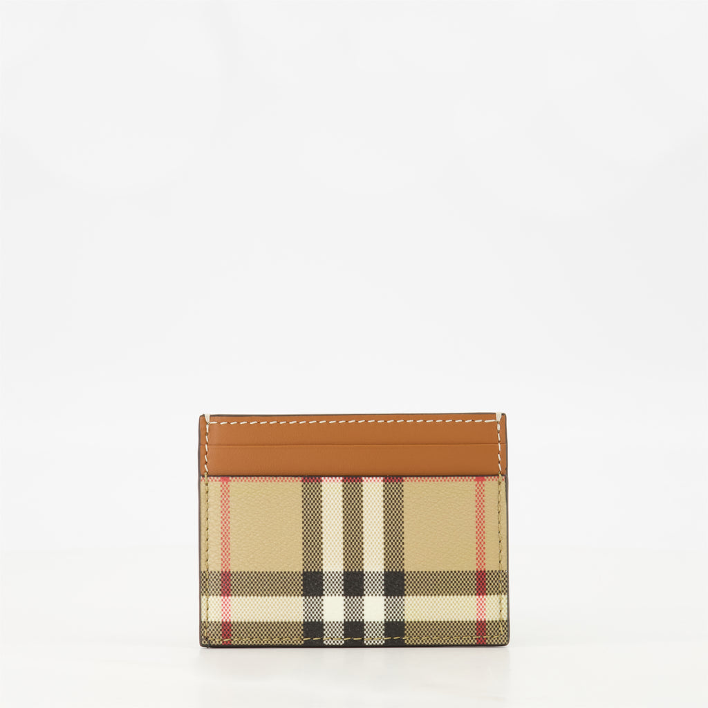 Small leather goods Sandon Check Card Holder Burberry Beige Femme