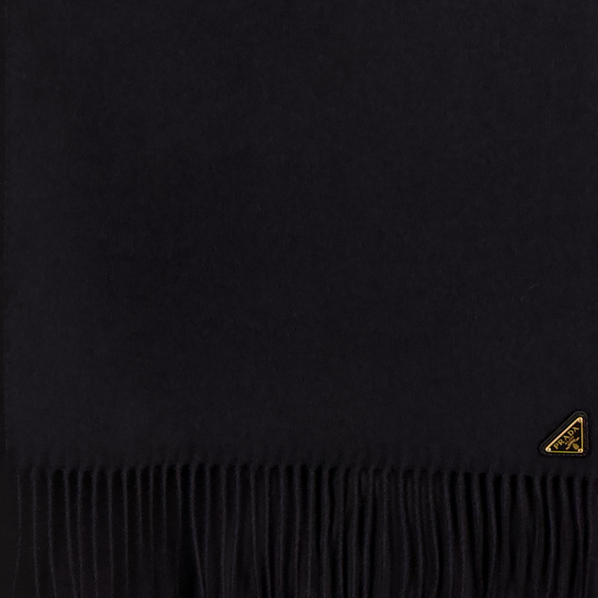 프라다의 여성용 블랙 실크 캐시미어 스카프 이미지 - 2025 가을-겨울 시즌 - 상세 보기_2