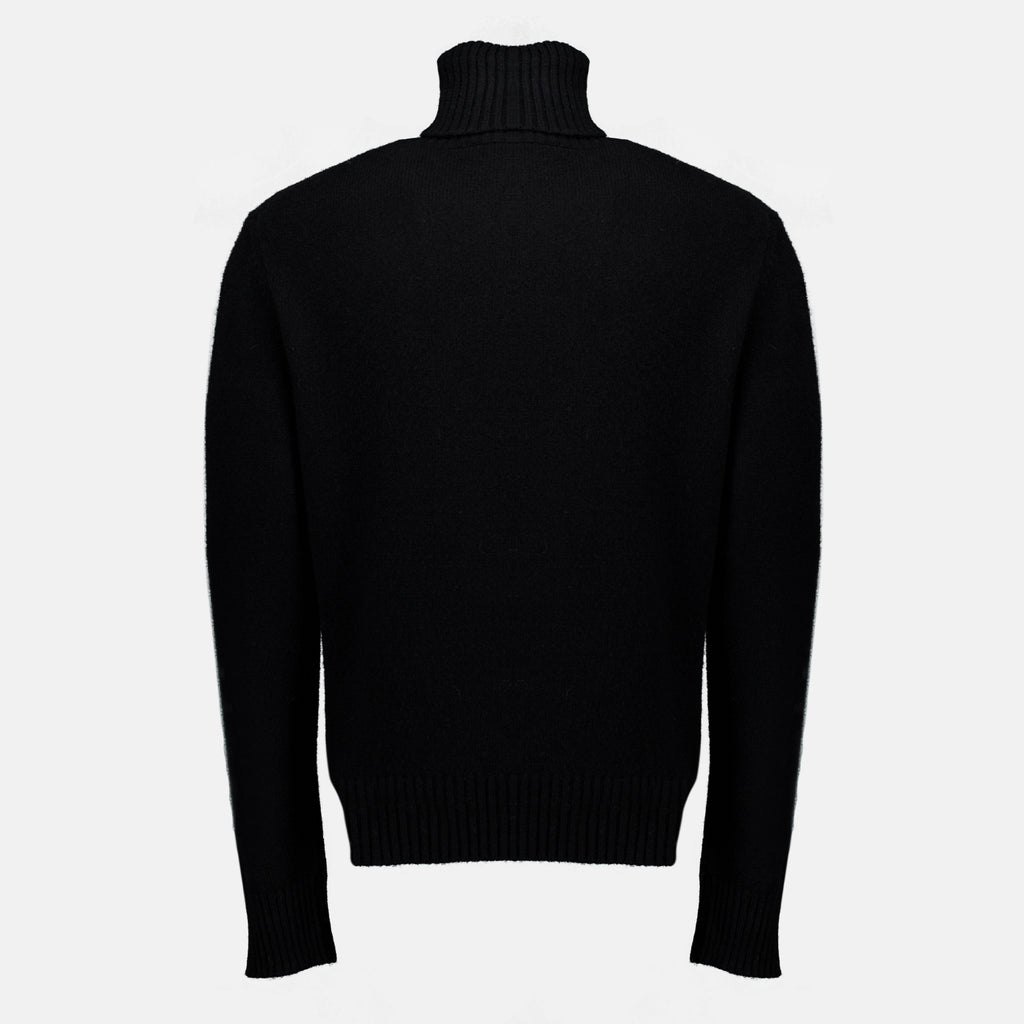Maille Pull col roulé AMI de coeur noir Ami PARIS Noir Homme