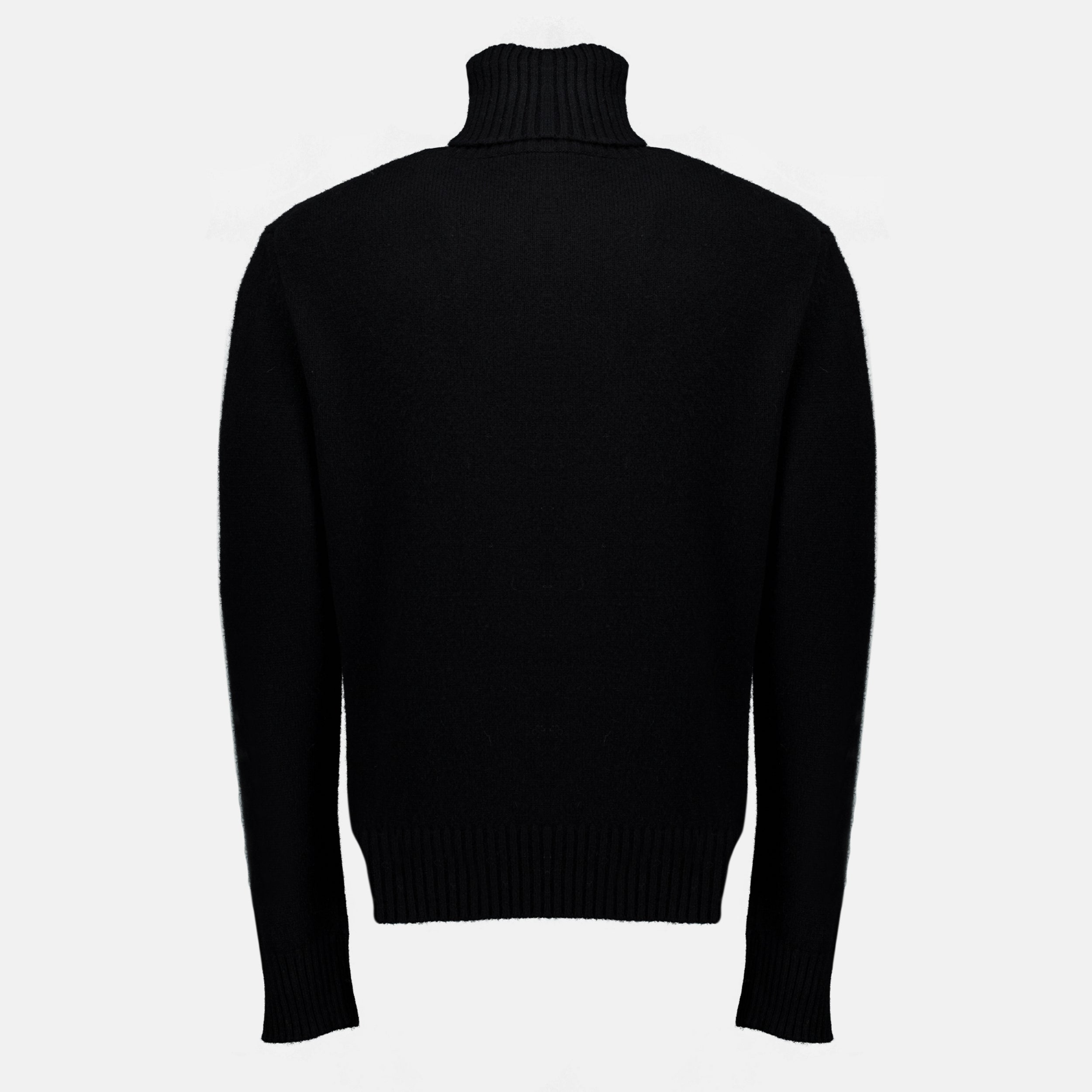 Maille AMI Schwarzer Herz Rollkragenpullover Ami PARIS Noir Homme