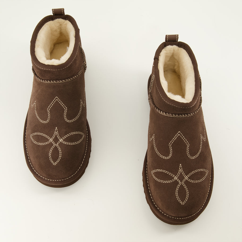 Bottines Bottes Classic Ultra mini Western marron Ugg Marron Femme