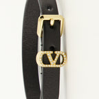 Imagen del brazalete Vlogo de cuero negro de la marca Valentino Garavani para mujer - Temporada Otoño-Invierno 2025 - Vista Detallada 2