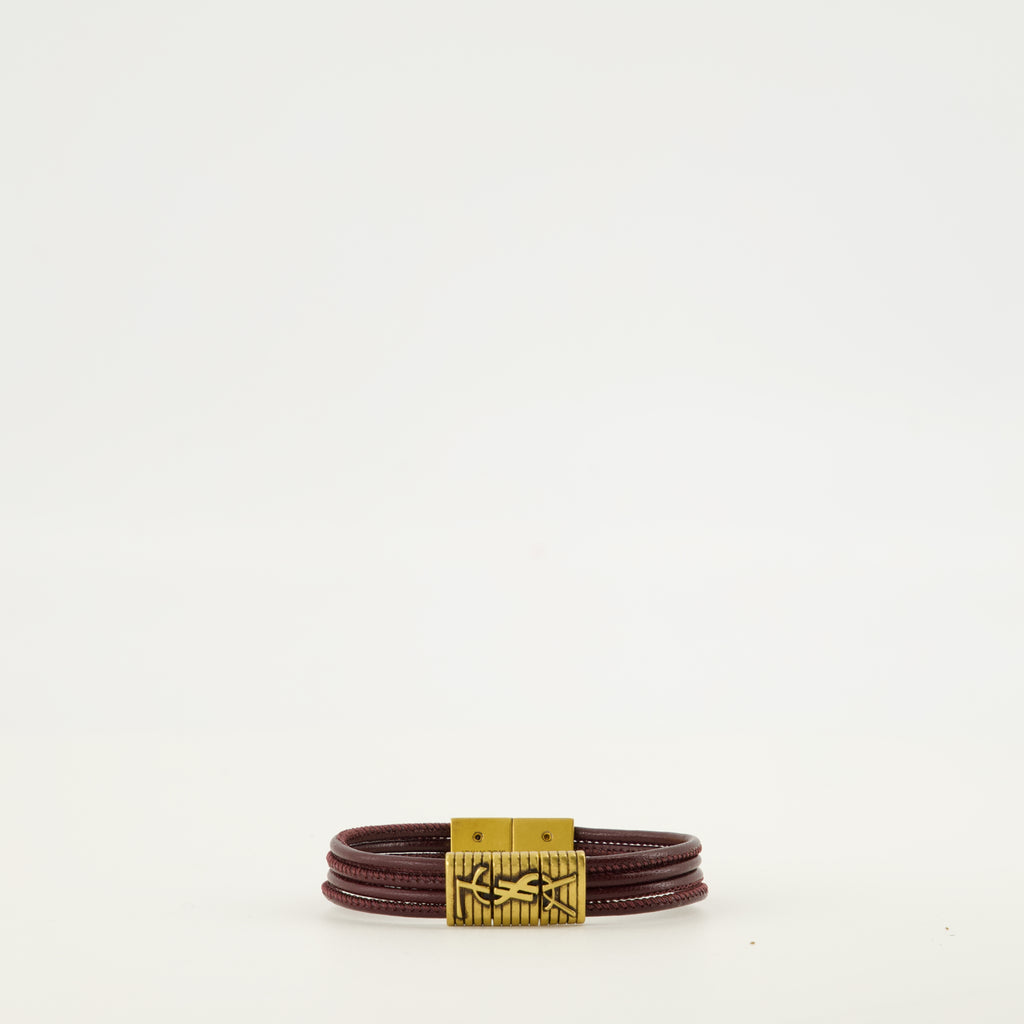 Bijoux Cassandre Bordeaux Lederarmband Saint Laurent Bordeaux Femme